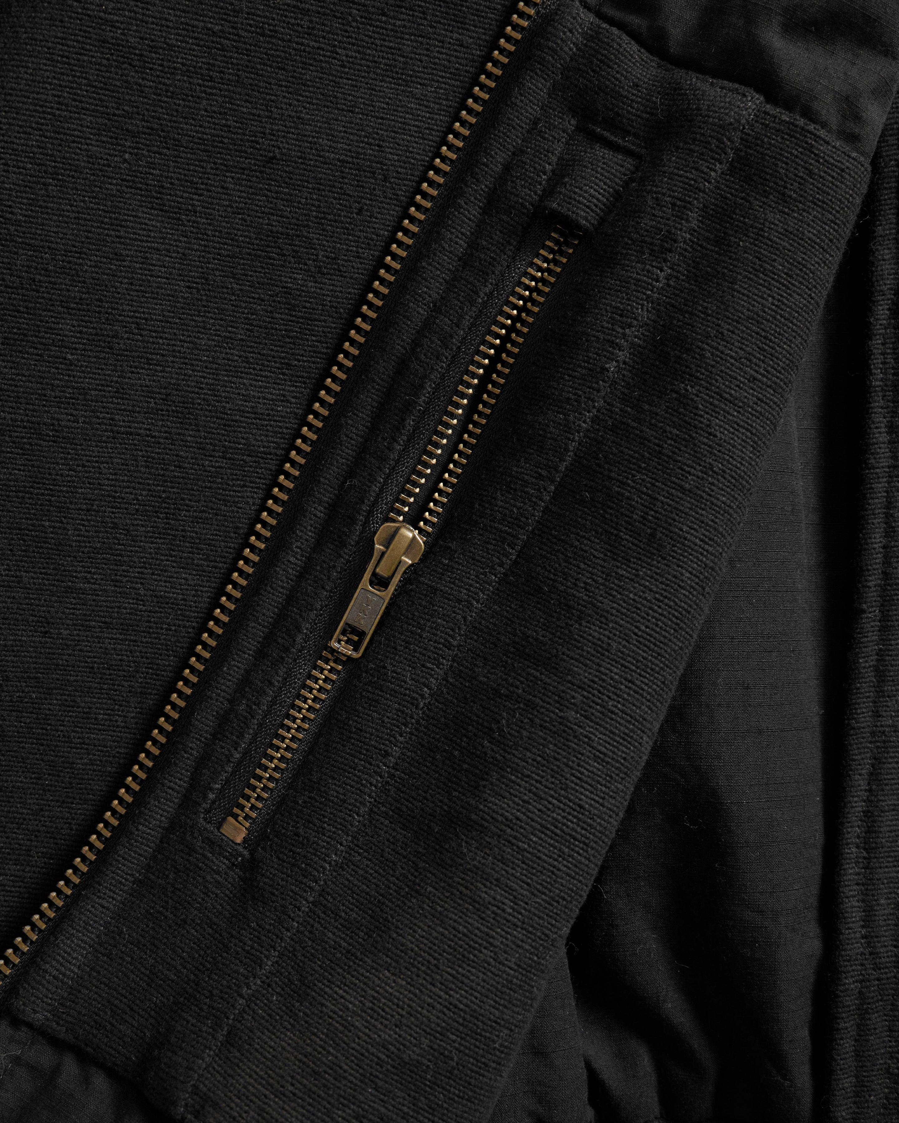 ASYMMETRIC WEP FLIGHT JACKET - BLACK HANDSPUN COTTON CANVAS