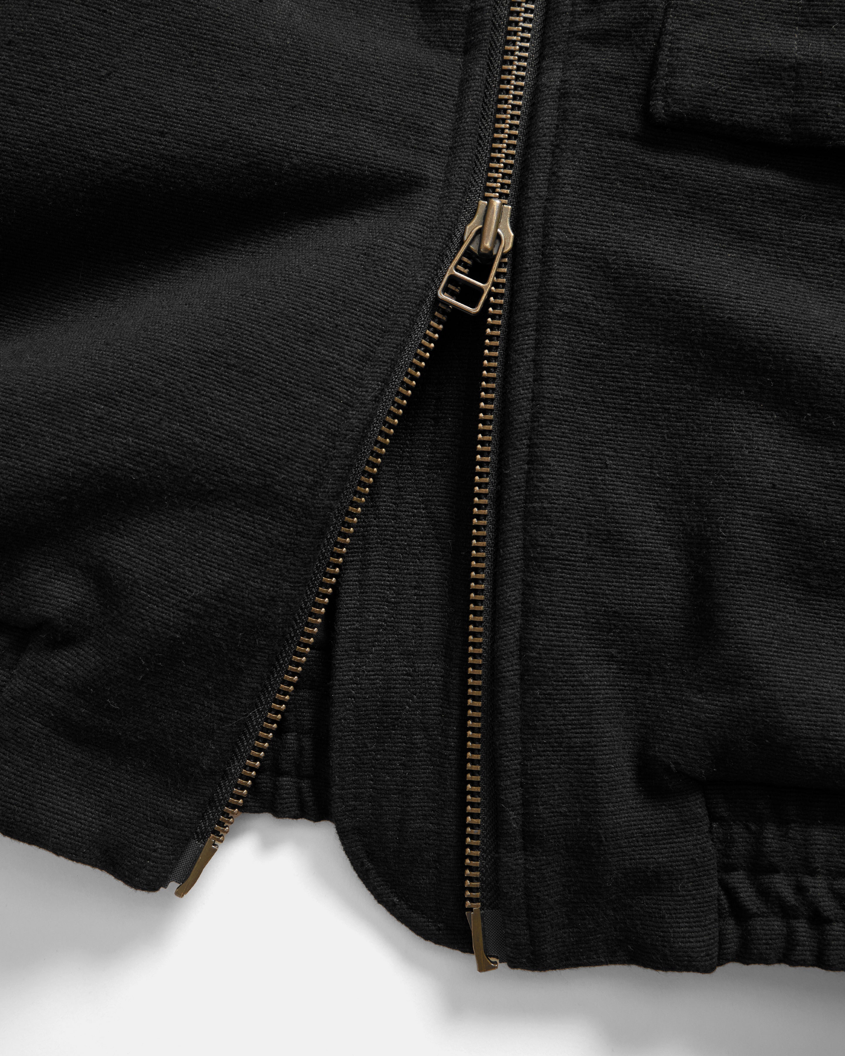 ASYMMETRIC WEP FLIGHT JACKET - BLACK HANDSPUN COTTON CANVAS