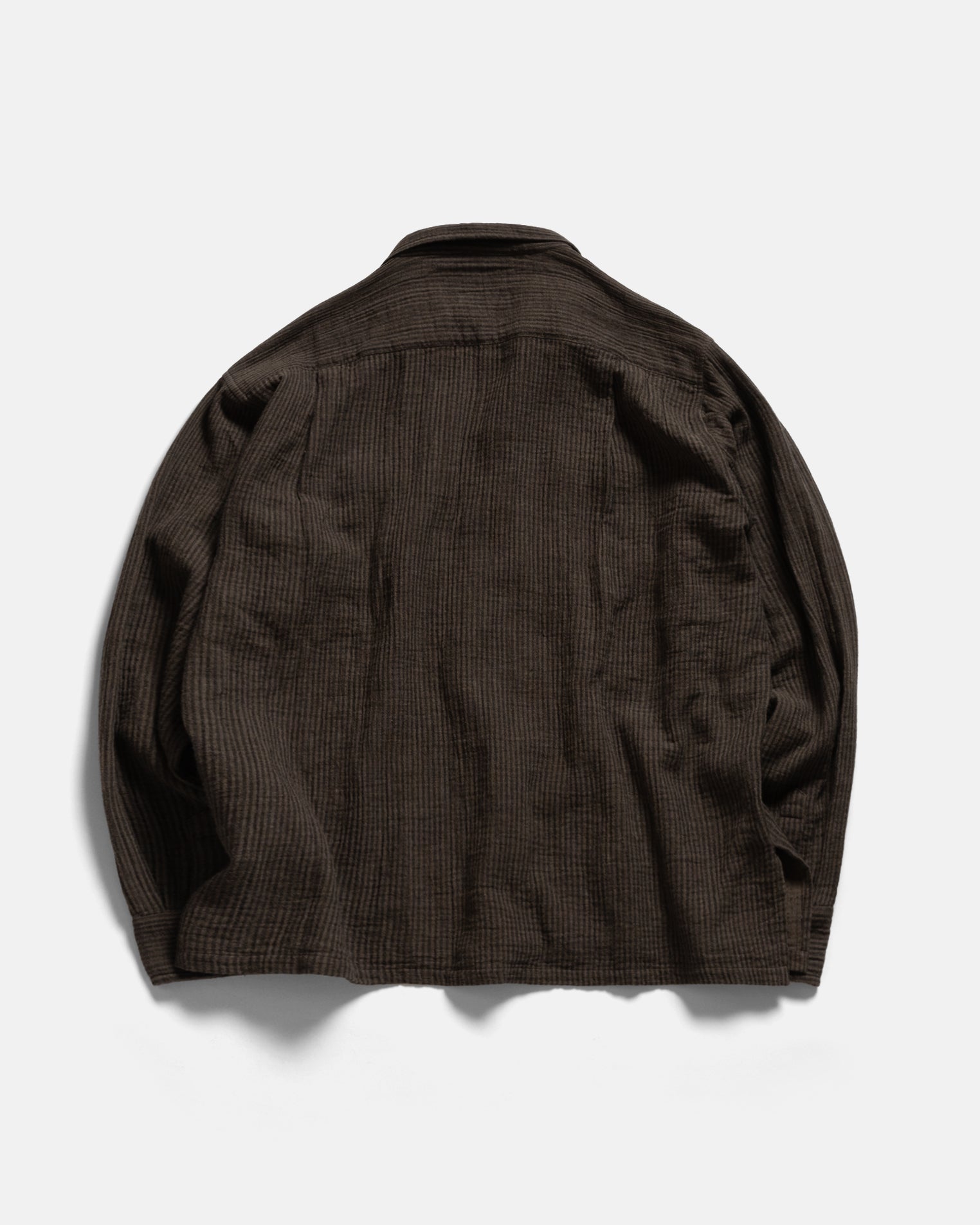 WES STRAIGHT HEM WORK SHIRT - DRIED ALMOND / BLACK DOUBLE GAUZE COTTON