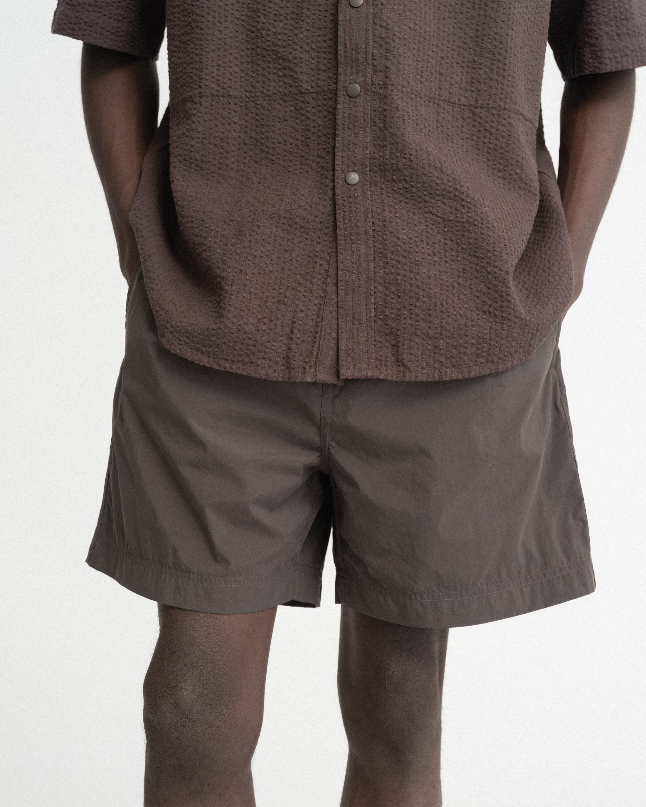 DOCK SWIM TRUNKS - DEEP OLIVE WATER-REPELLENT NYLON