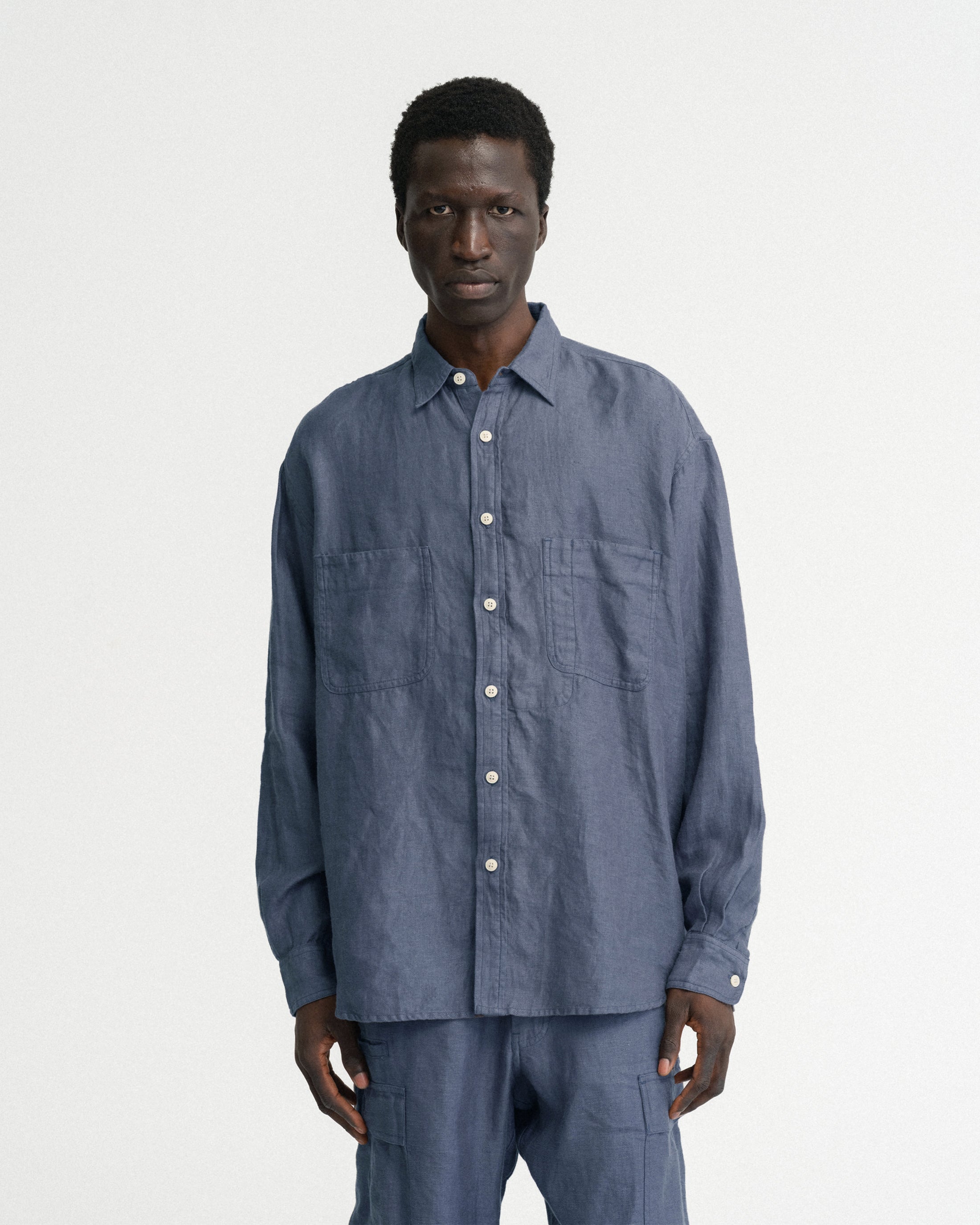DURETTE UTILITY SHIRT - TURBULENCE SLATE LINEN TWILL