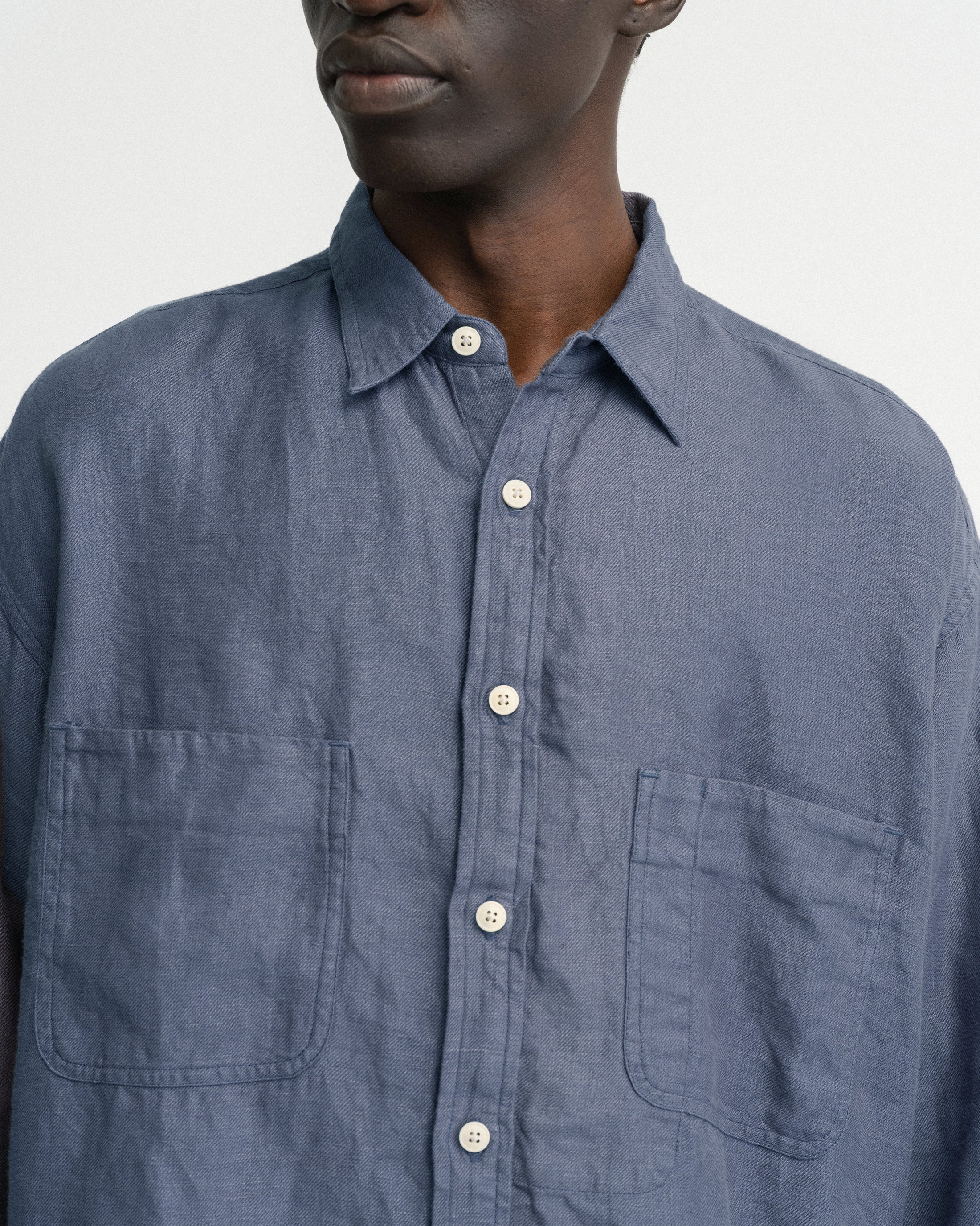 DURETTE UTILITY SHIRT - TURBULENCE SLATE LINEN TWILL