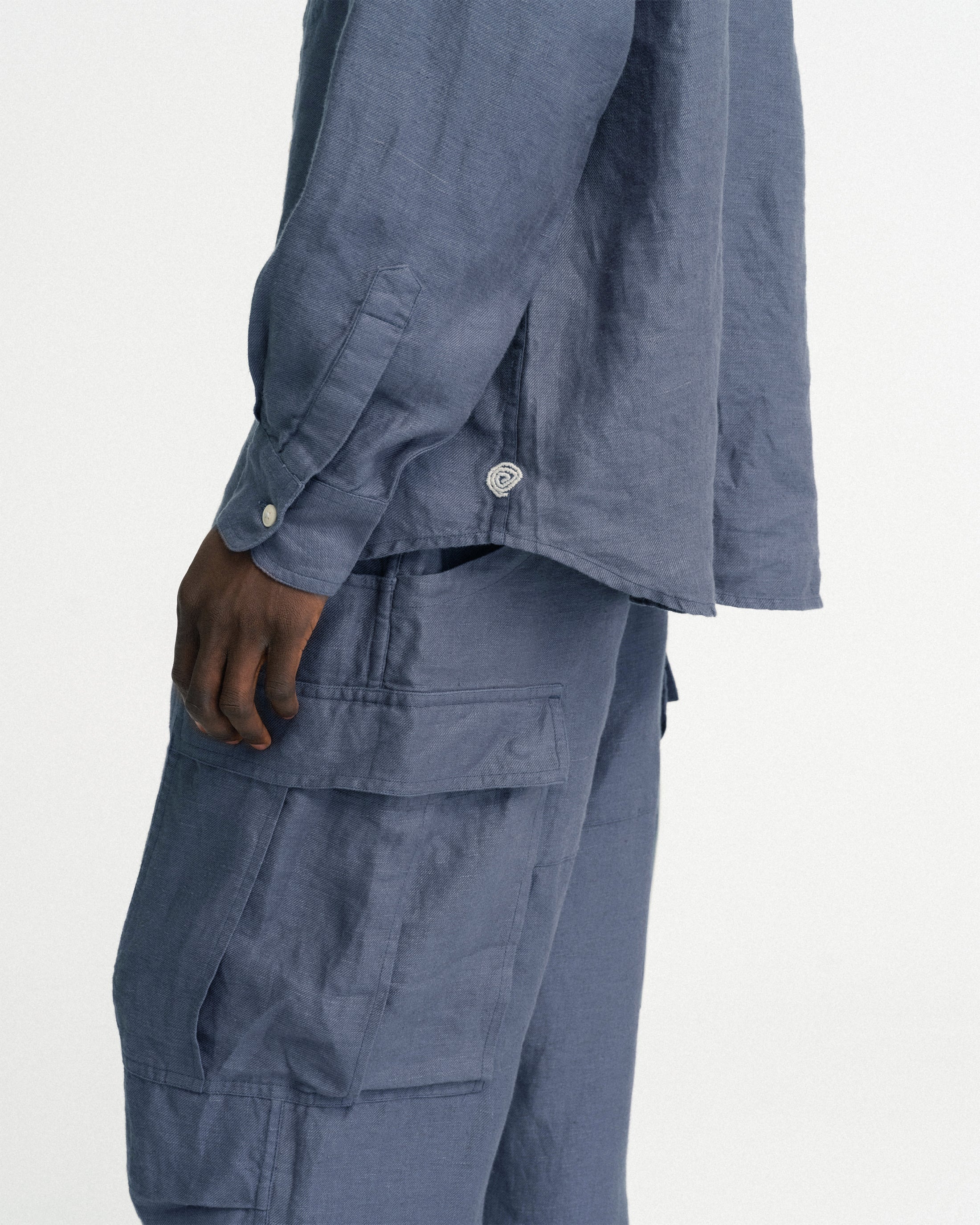 DURETTE UTILITY SHIRT - TURBULENCE SLATE LINEN TWILL