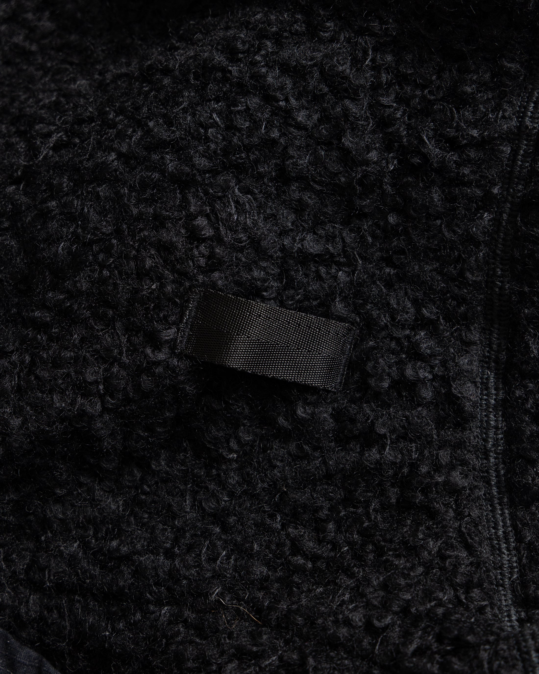 EAST STUDIES MS-110 ESCEP JACKET - ELFIN SADDLE "FOHAIR" BLENDED WOOLEN BOUCLÉ / WASHED BLACK RIPSTOP COTTON