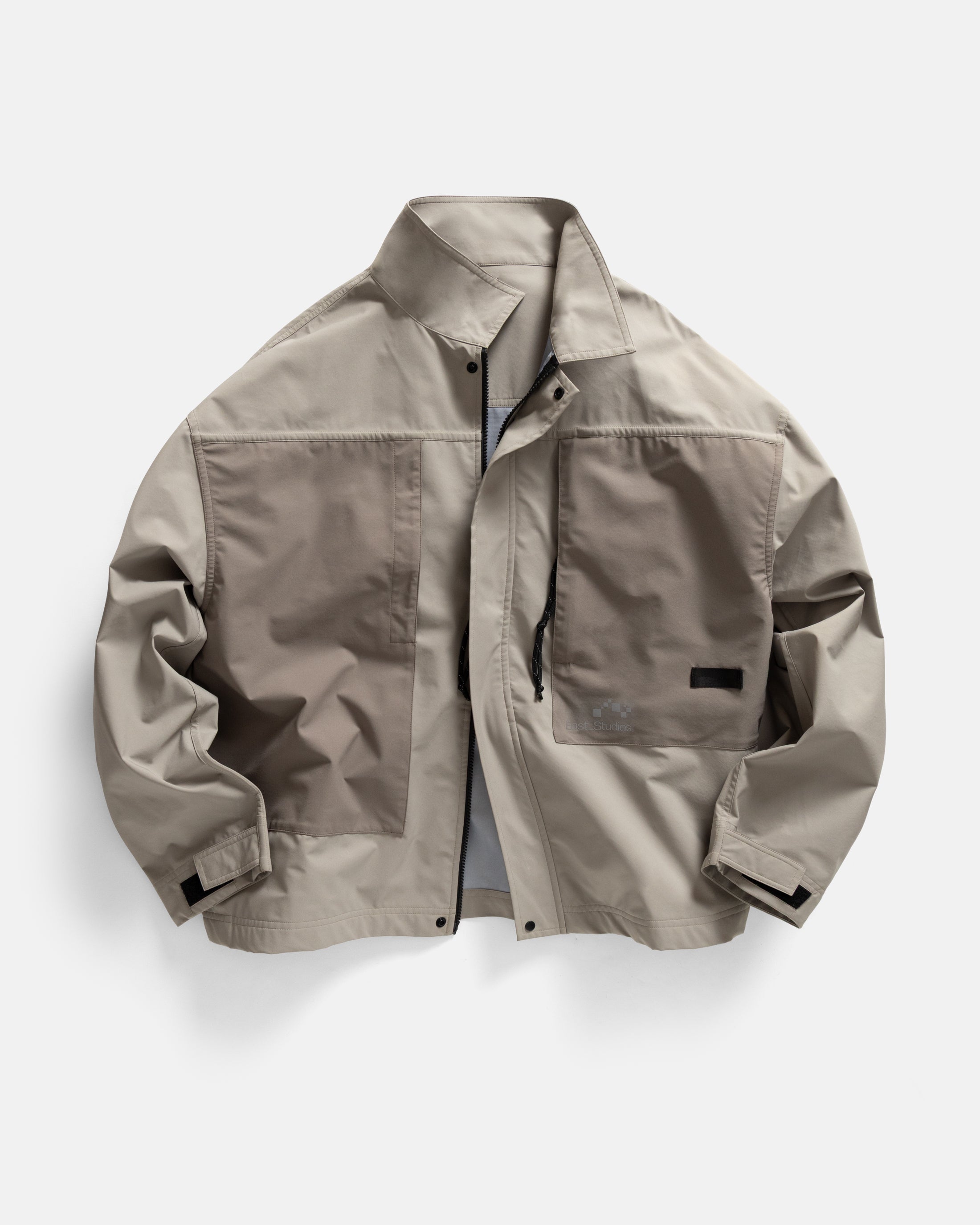 EAST STUDIES MS-120 SHIFT JACKET - STONE / MORCELLA WEATHER-REPELLENT 3L BONDED MEMBRANE
