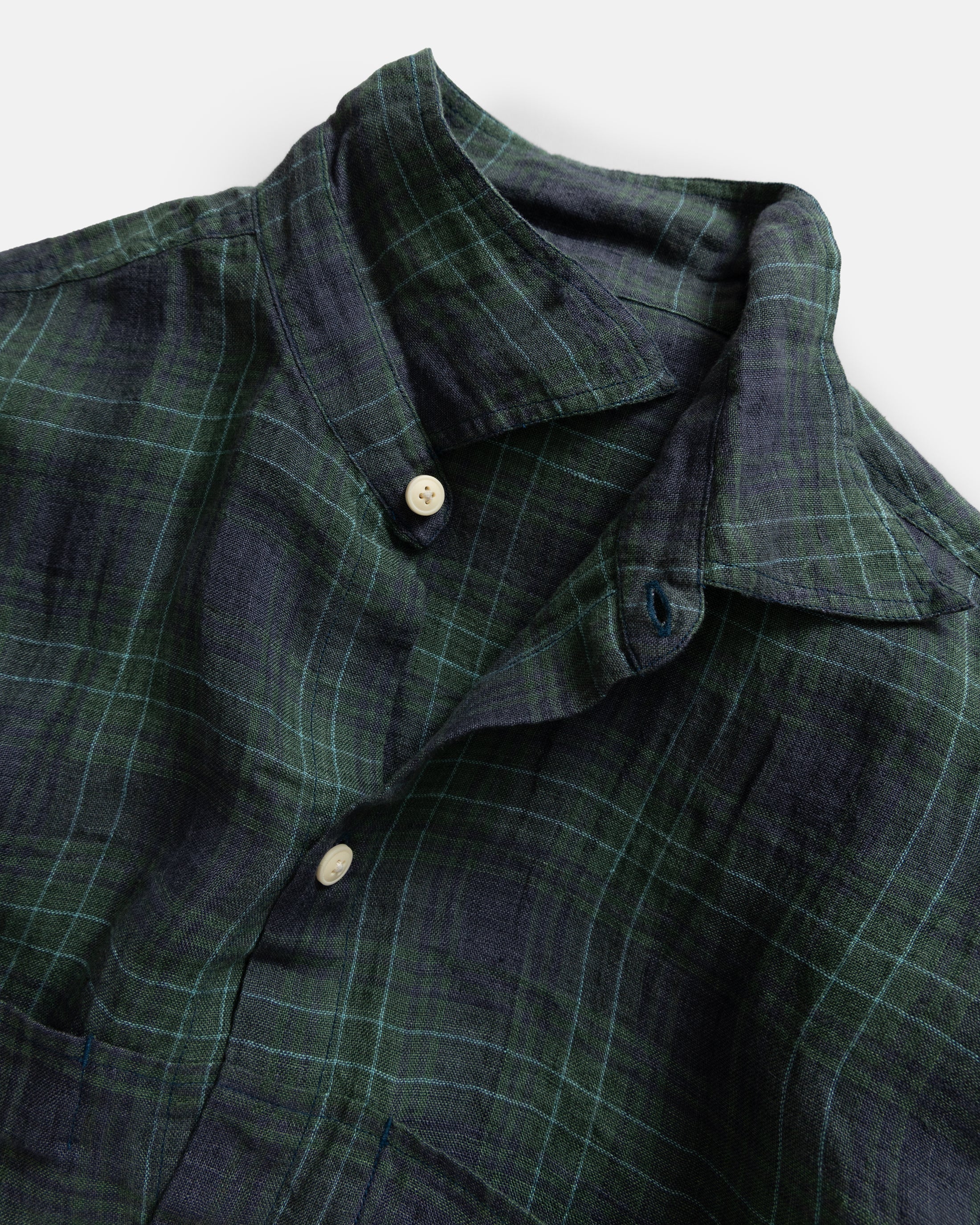 EASY KURTA - SHADED GRASS / SUMMER NAVY / INDIGO BLACKWATCH BELGIAN LINEN