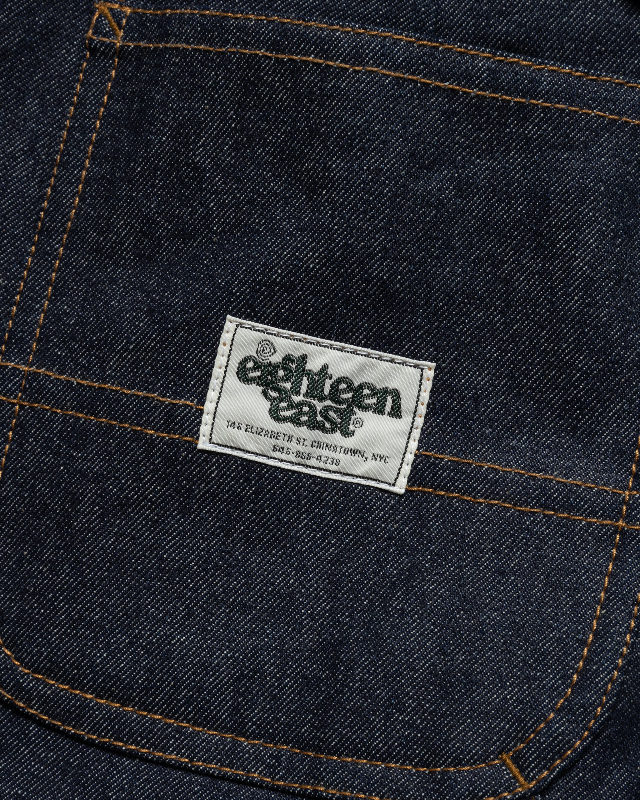 ELI HAND-EMBROIDERED DOUBLE KNEE WORK PANT - 13oz. RAW DENIM