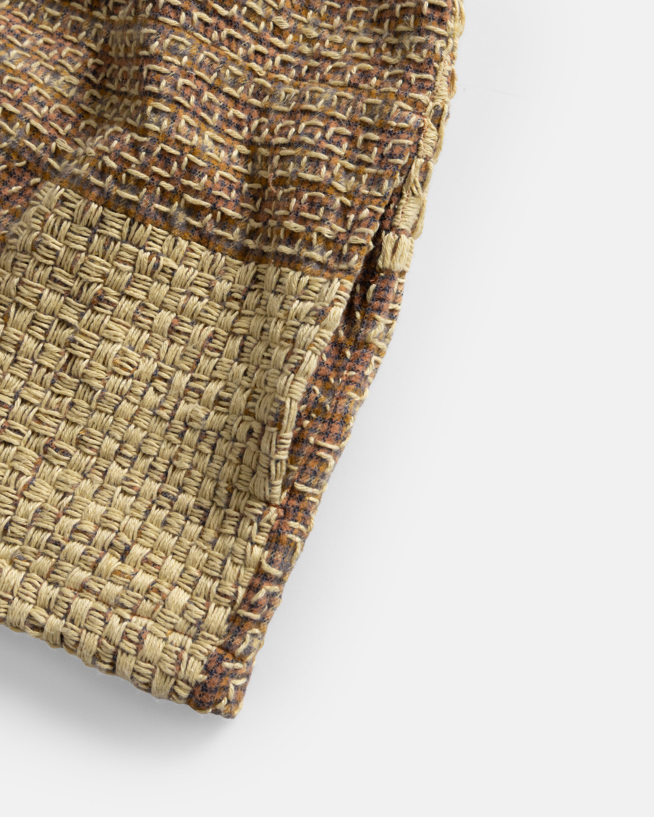 PILCHUCK HAND-EMBROIDERED OVERSHIRT - CLAY / BUTTER /TANGERINE / FOG / ECRU / LAVENDAR COTTON FLANNEL WITH KANTHA STITCHING