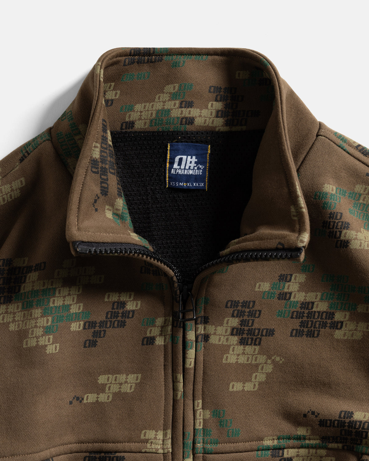 A# FULL-ZIP VENTURA JACKET - HAND SCREENED WOODLAND A# CAMO 19oz. ALL COTTON LOOPBACK TERRY FLEECE