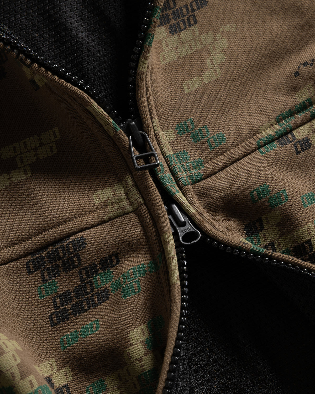 A# FULL-ZIP VENTURA JACKET - HAND SCREENED WOODLAND A# CAMO 19oz. ALL COTTON LOOPBACK TERRY FLEECE