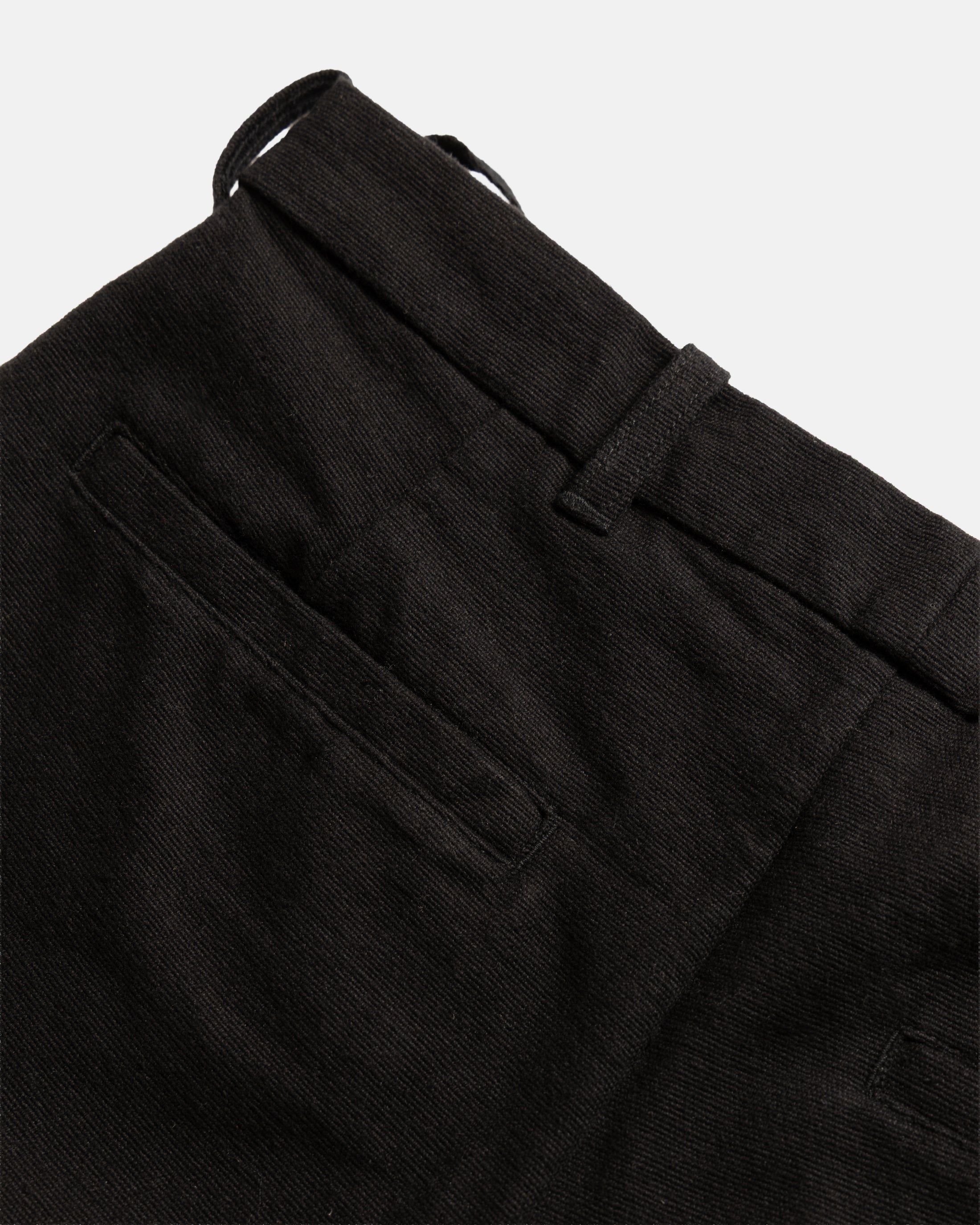JIAN SINGLE PLEAT PANT - BLACK HANDSPUN COTTON CANVAS