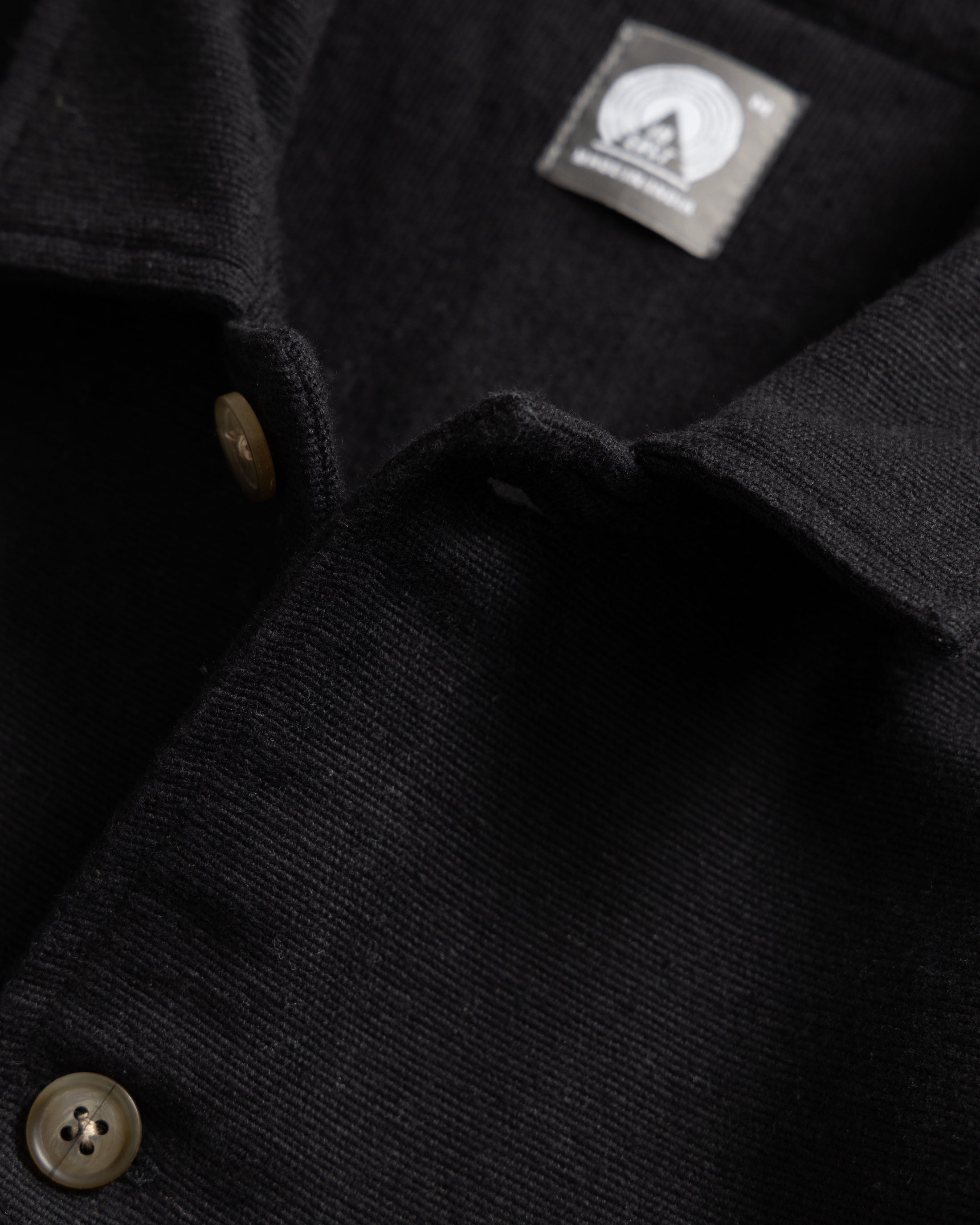 SAM SHIRT JACKET - BLACK HANDSPUN COTTON CANVAS – 18 East