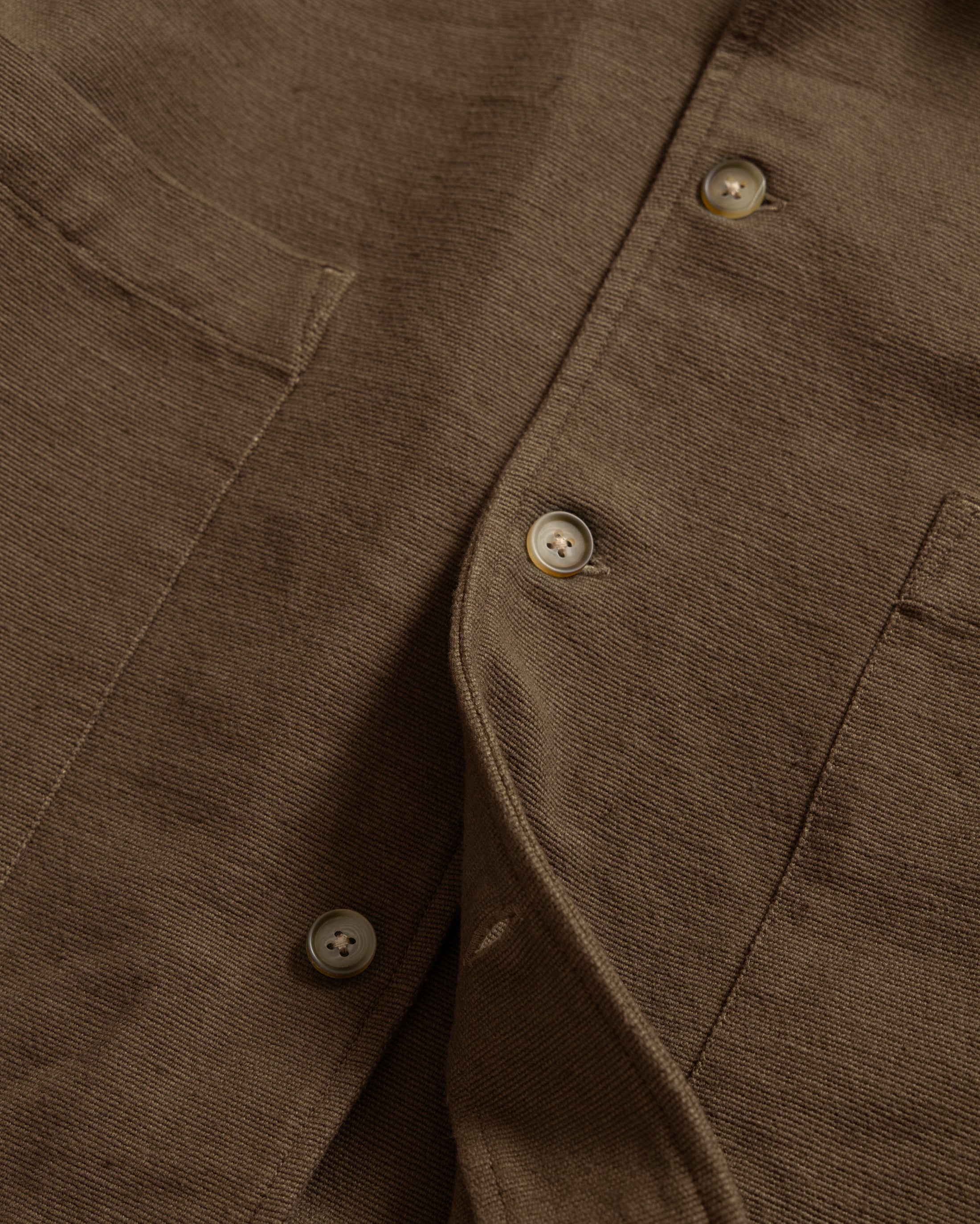 SAM SHIRT JACKET - FONDENTE BROWN HANDSPUN COTTON CANVAS