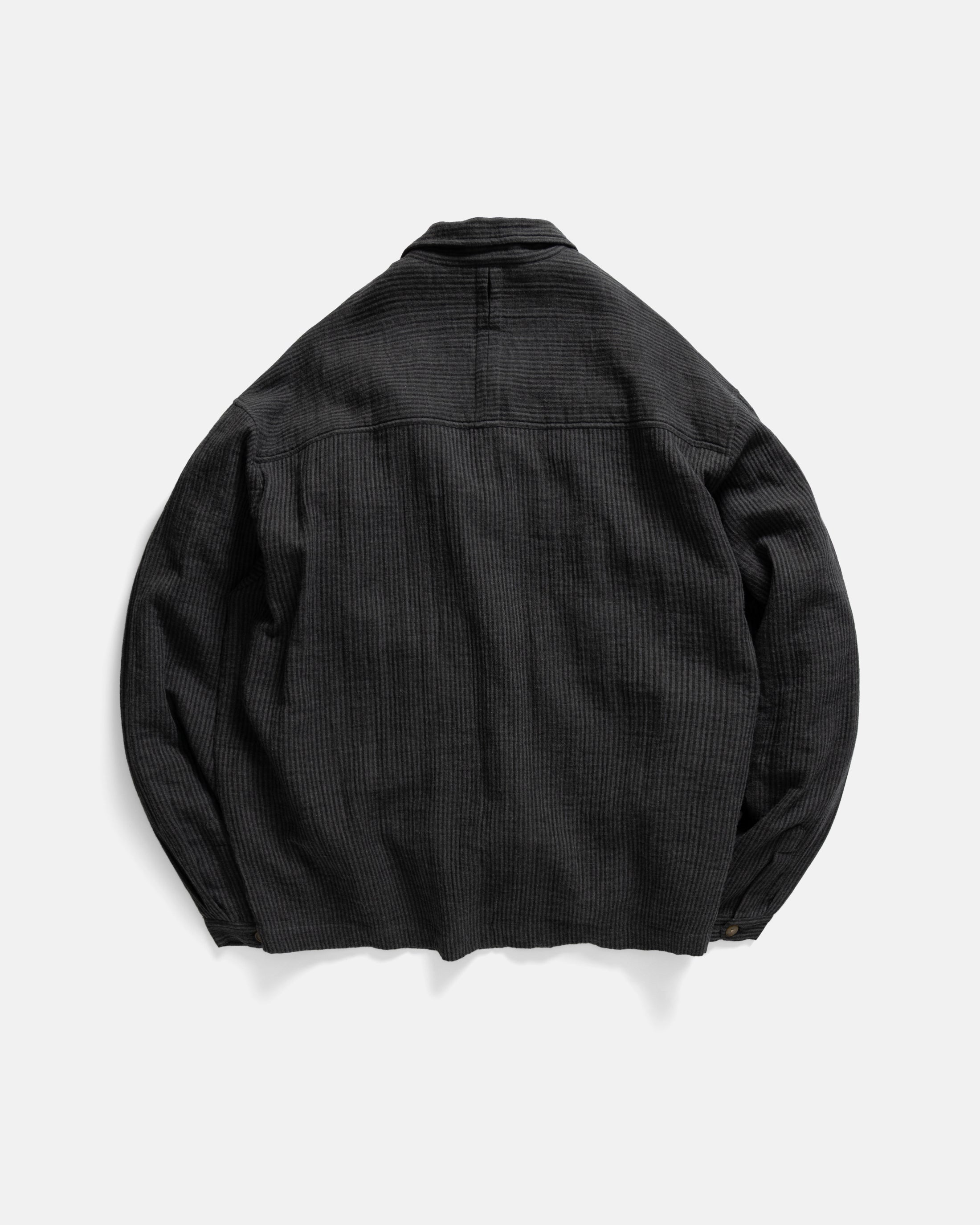 CHAMOIS FLAP POCKET SAM SHIRT - STORM GRAY / BLACK DOUBLE GAUZE COTTON