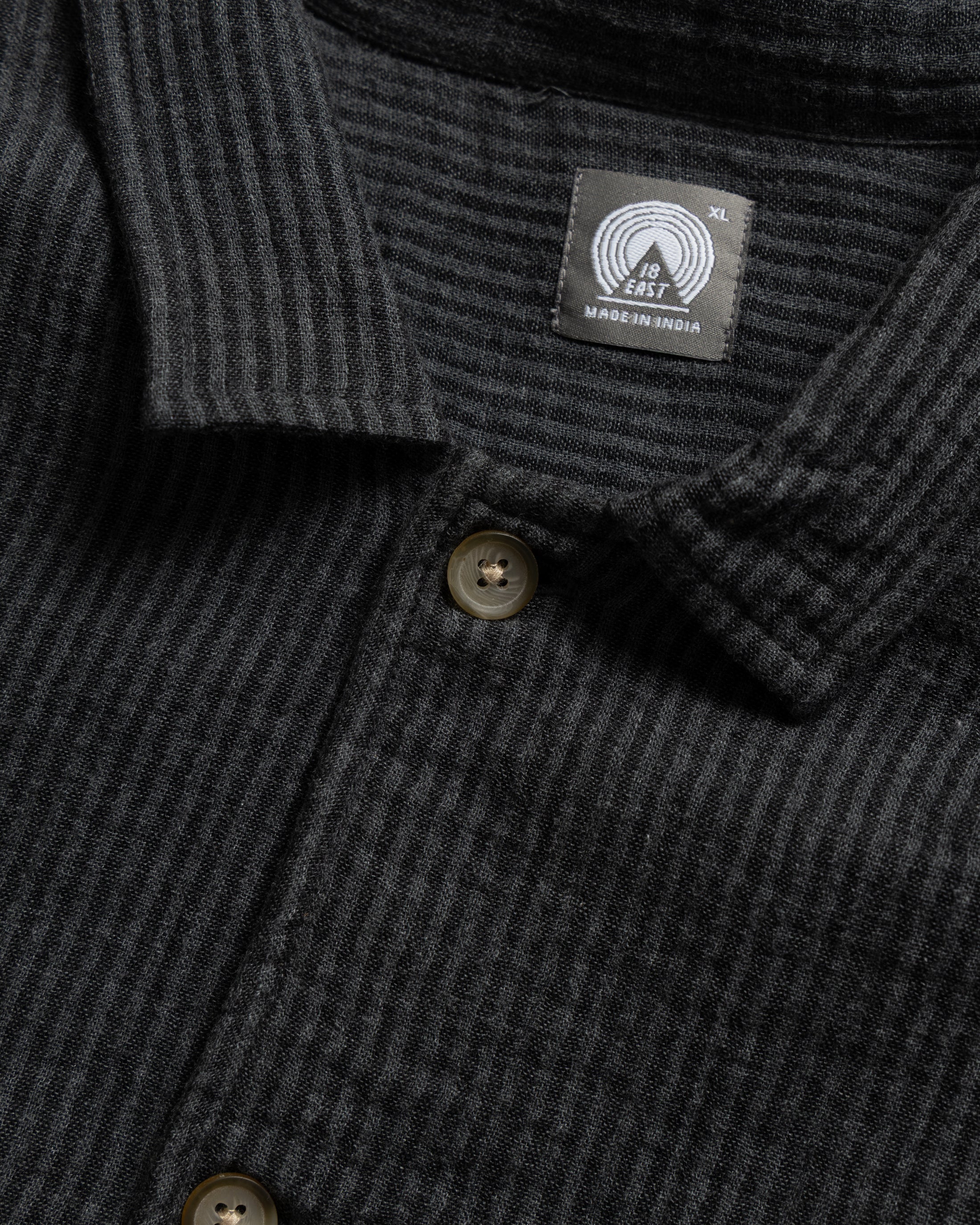 CHAMOIS FLAP POCKET SAM SHIRT - STORM GRAY / BLACK DOUBLE GAUZE COTTON