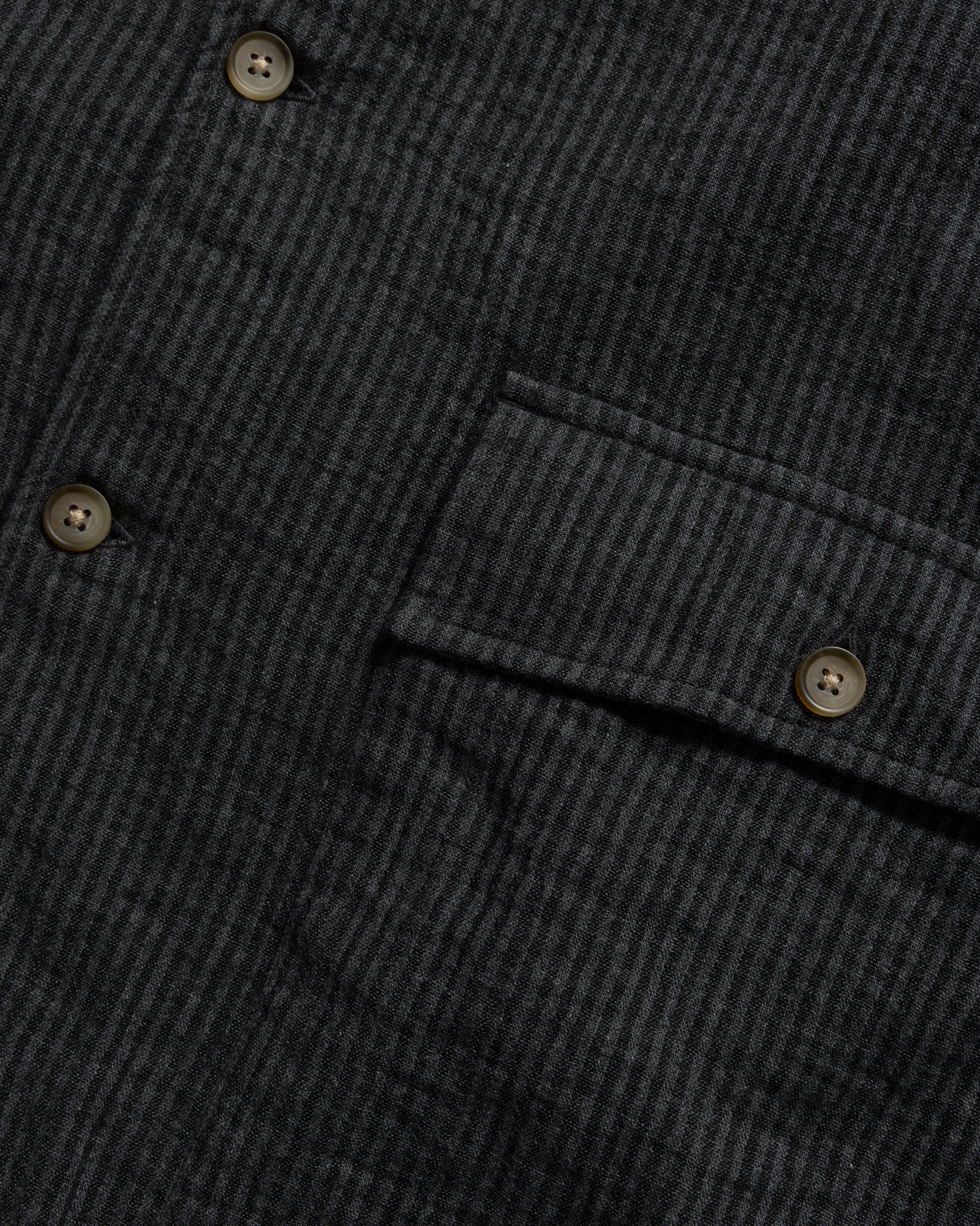 CHAMOIS FLAP POCKET SAM SHIRT - STORM GRAY / BLACK DOUBLE GAUZE COTTON