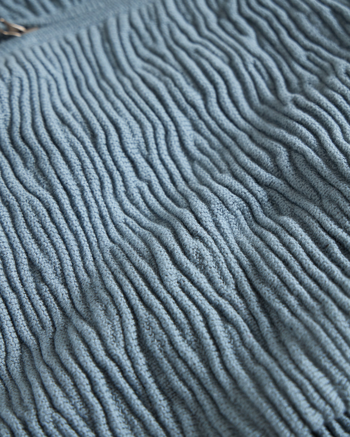 FRICTION RIDGE ZIP CREWNECK CARDIGAN - BLUE MIRAGE PERUVIAN TANGUIS COTTON