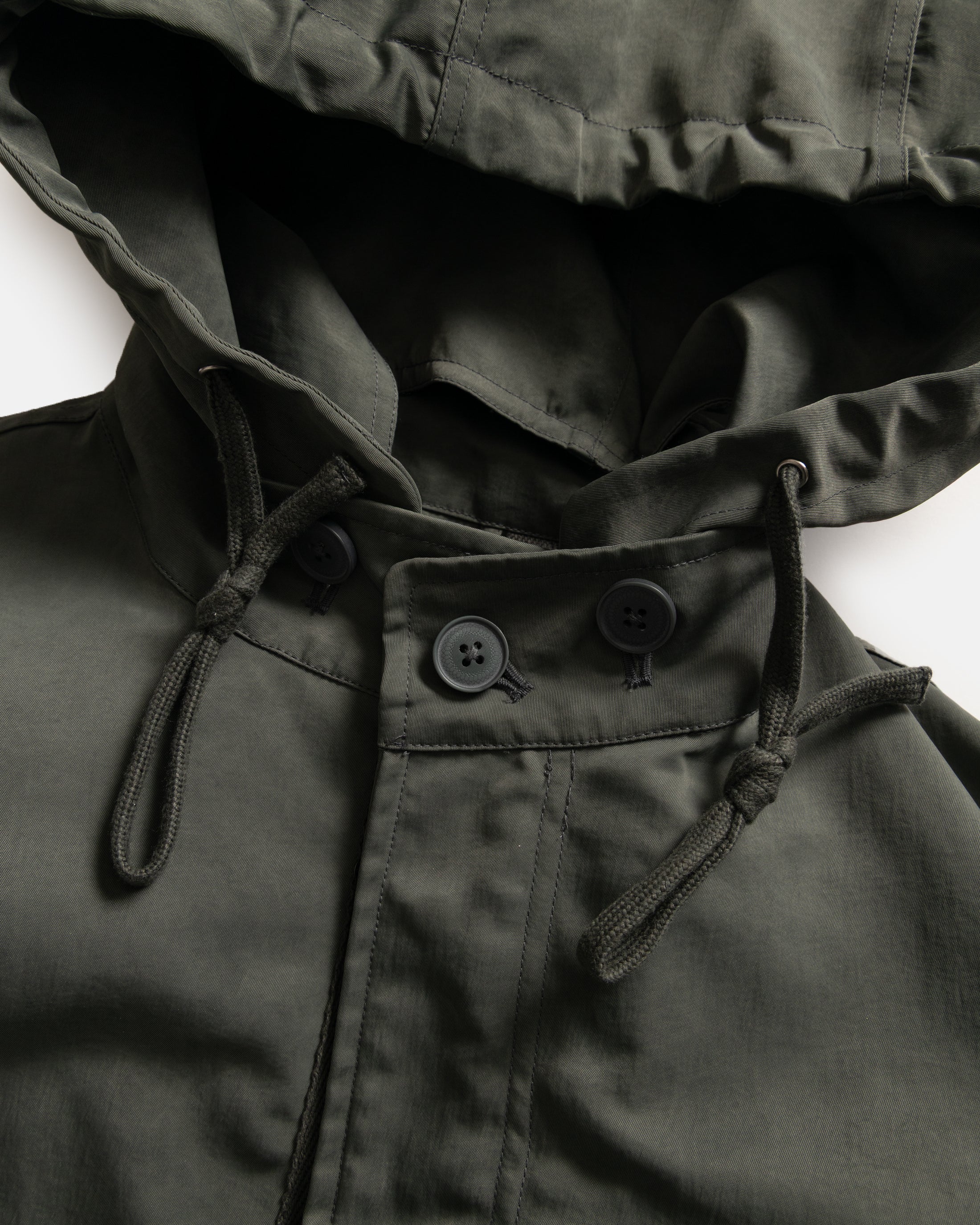 PAOLO FISHTAIL PARKA WITH REMOVABLE QUILTED LINER JACKET - FOLIAGE WAXED NYLON / TRAVERTINE "COBBLESTONE' NYLON RIPSTOP