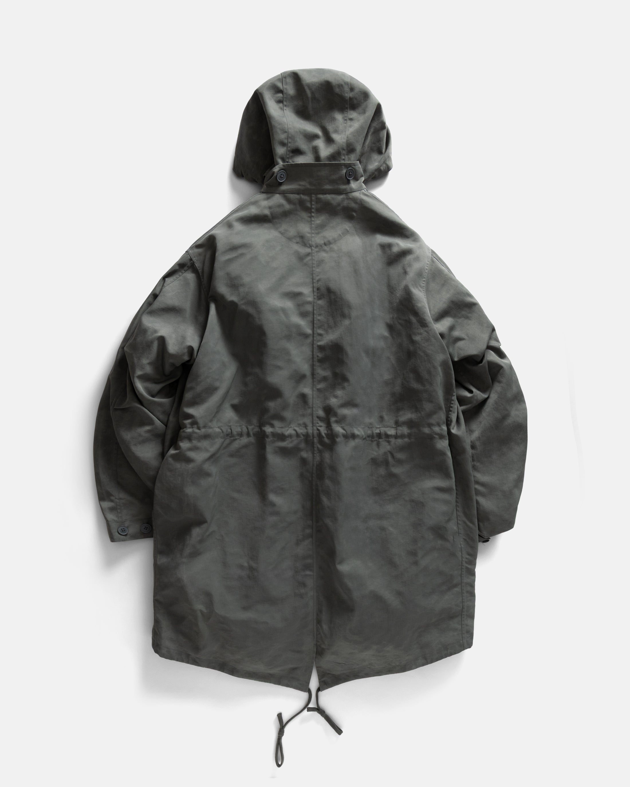 PAOLO FISHTAIL PARKA WITH REMOVABLE QUILTED LINER JACKET - FOLIAGE WAXED NYLON / TRAVERTINE "COBBLESTONE' NYLON RIPSTOP