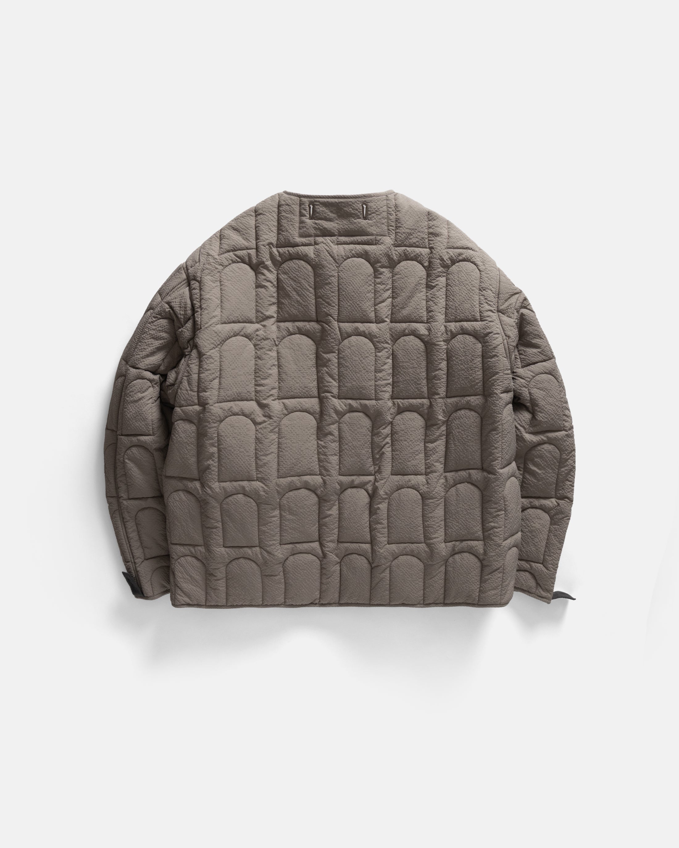 PAOLO FISHTAIL PARKA WITH REMOVABLE QUILTED LINER JACKET - FOLIAGE WAXED NYLON / TRAVERTINE "COBBLESTONE' NYLON RIPSTOP