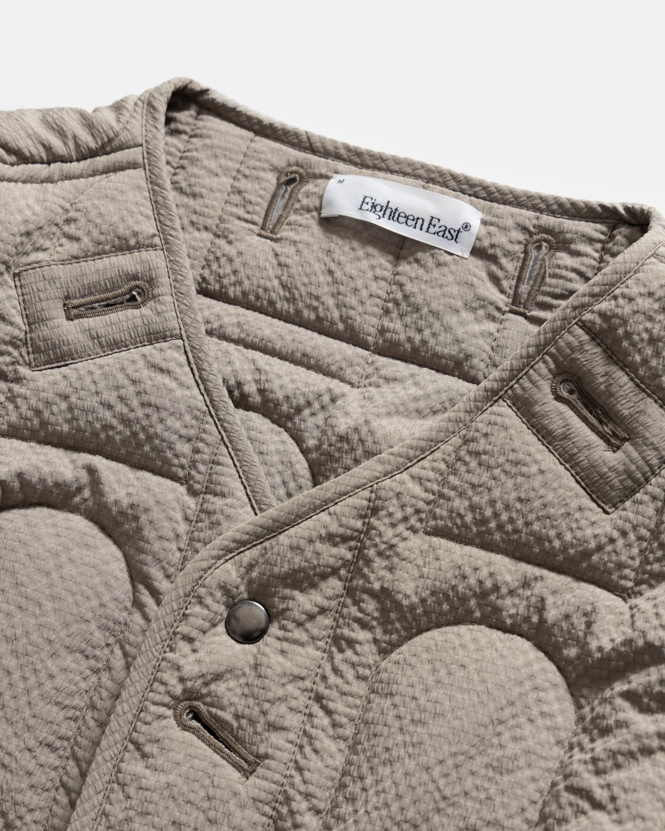 PAOLO FISHTAIL PARKA WITH REMOVABLE QUILTED LINER JACKET - FOLIAGE WAXED NYLON / TRAVERTINE "COBBLESTONE' NYLON RIPSTOP