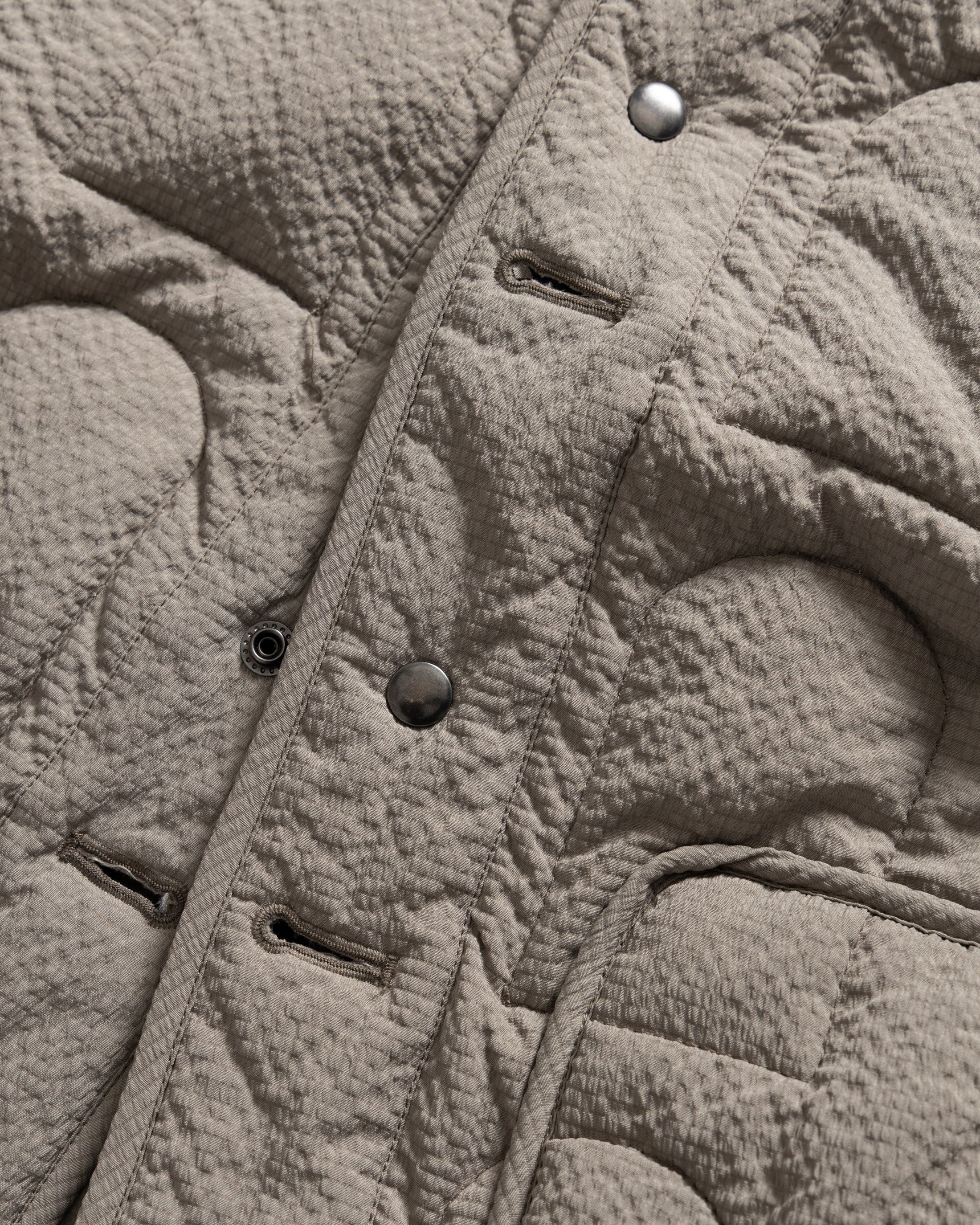 PAOLO FISHTAIL PARKA WITH REMOVABLE QUILTED LINER JACKET - FOLIAGE WAXED NYLON / TRAVERTINE "COBBLESTONE' NYLON RIPSTOP