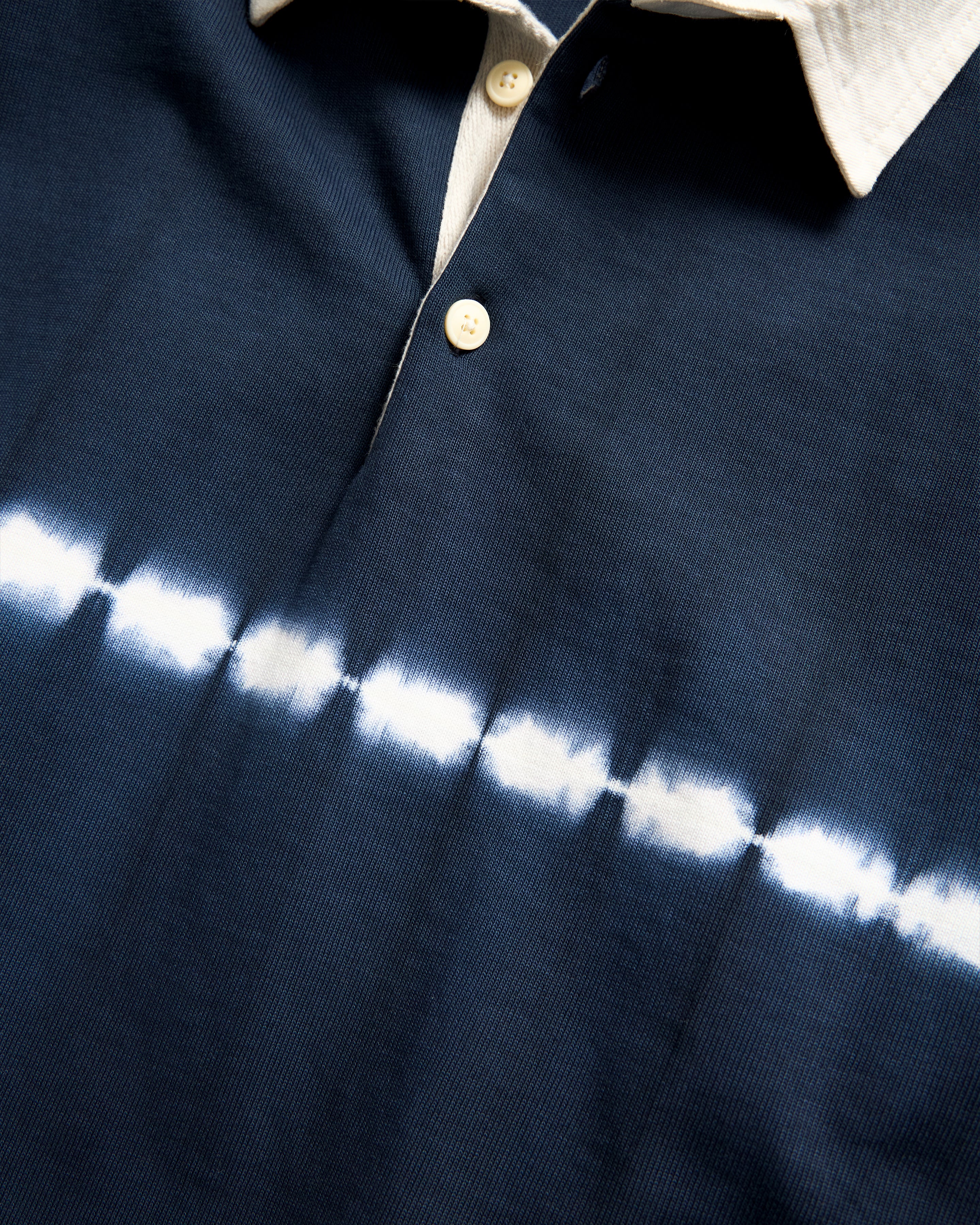 FISKE L/S RUGBY - BLUE GRAPHITE / SALT TIE DYED HEAVYWEIGHT COTTON JERSEY