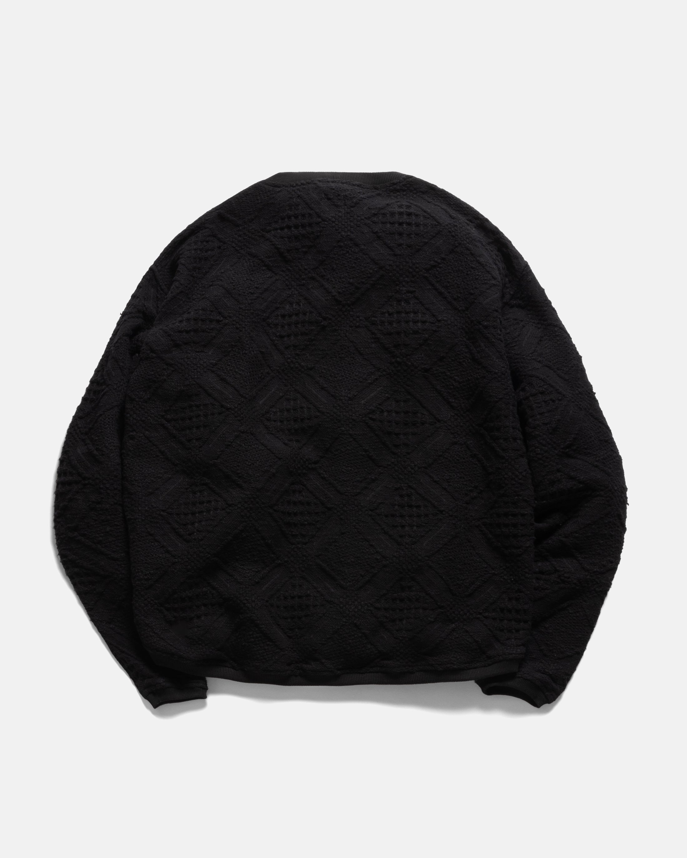 FOLA V-NECK CARDIGAN - BLACK HANDLOOM COTTON BLANKETING – 18 East