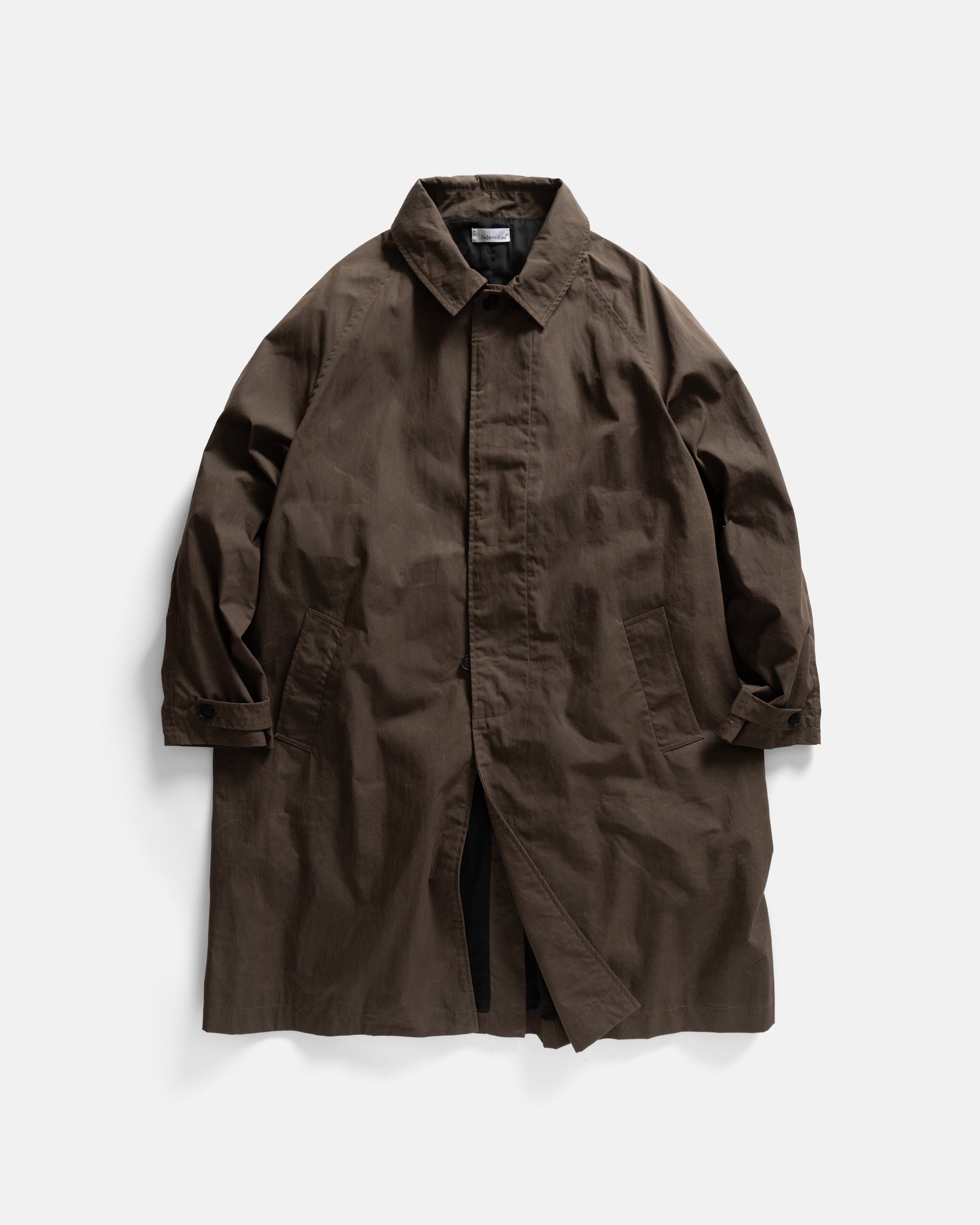 FULL RAGLAN BAL COAT - MIRKWOOD BROWN WATER-REPELLENT BEESWAX COATED COTTON / NYLON