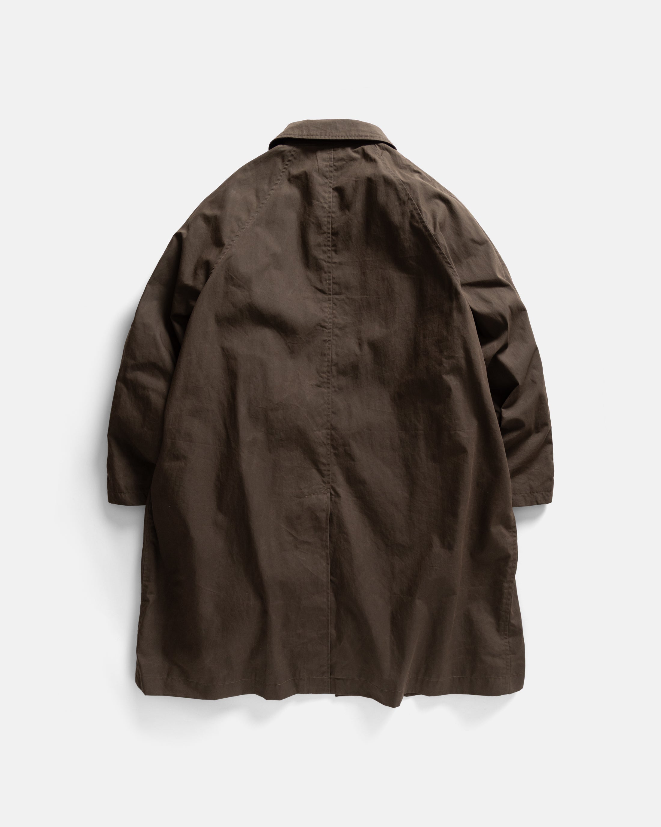 FULL RAGLAN BAL COAT - MIRKWOOD BROWN WATER-REPELLENT BEESWAX COATED COTTON / NYLON