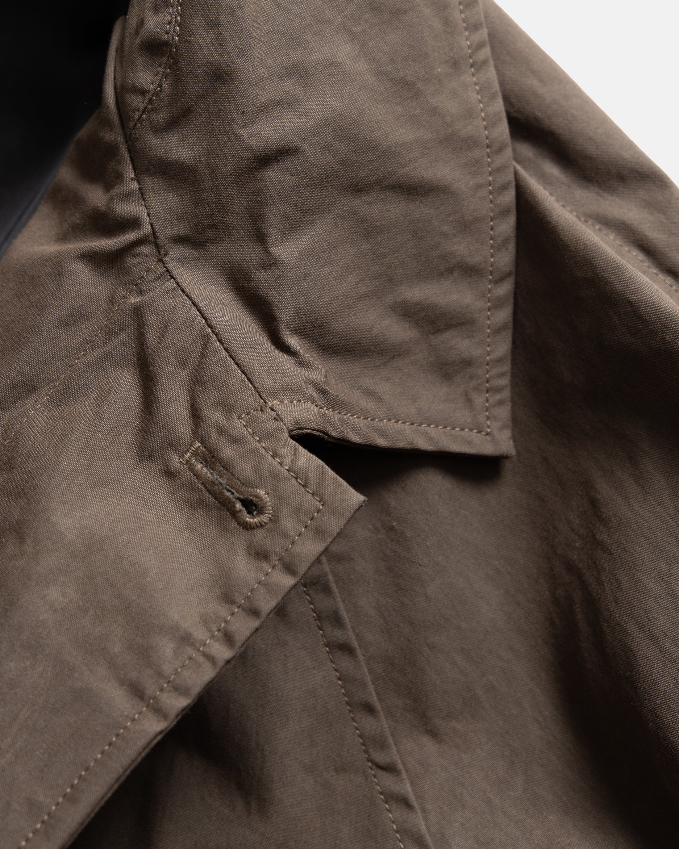 FULL RAGLAN BAL COAT - MIRKWOOD BROWN WATER-REPELLENT BEESWAX COATED COTTON / NYLON