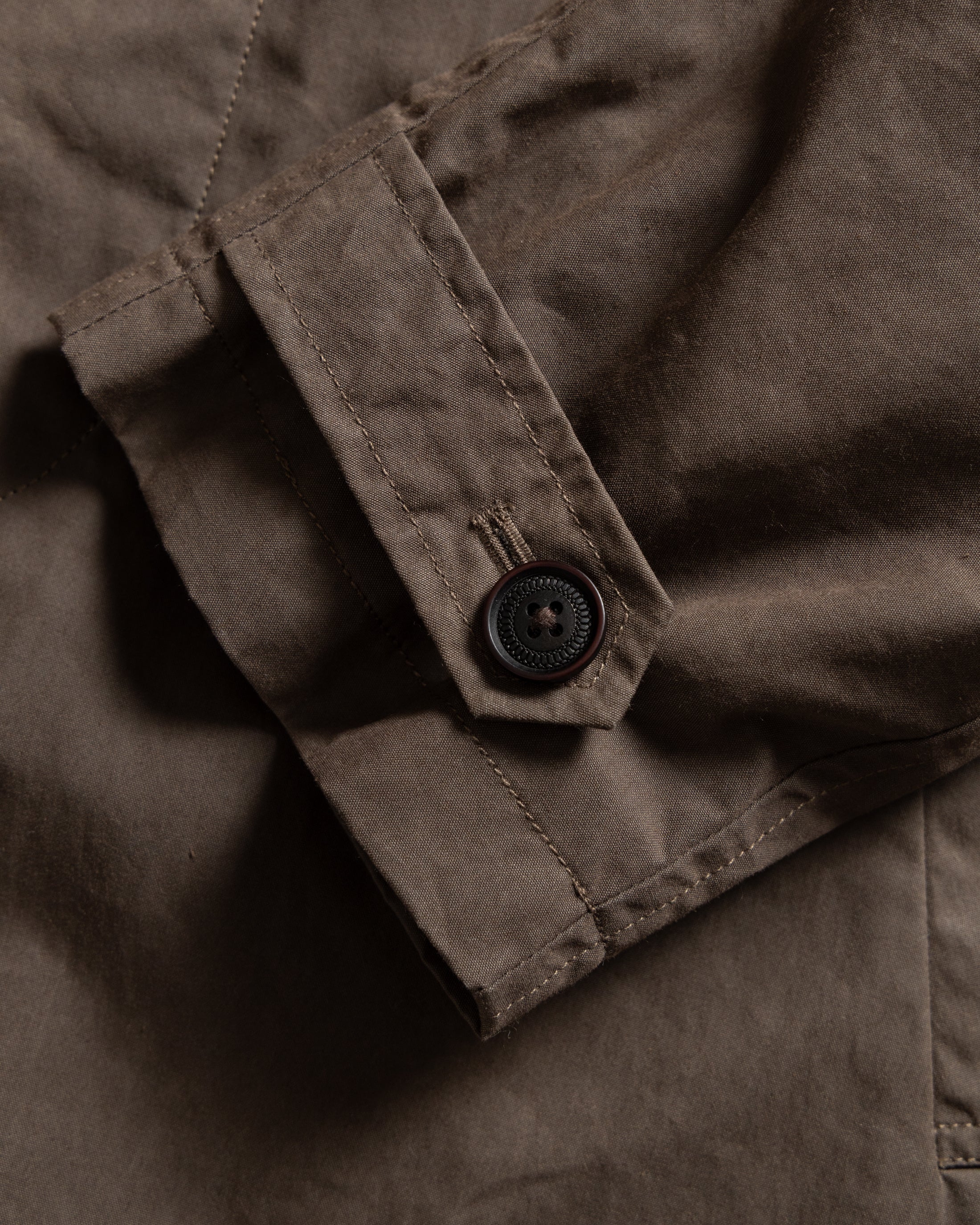 FULL RAGLAN BAL COAT - MIRKWOOD BROWN WATER-REPELLENT BEESWAX COATED COTTON / NYLON
