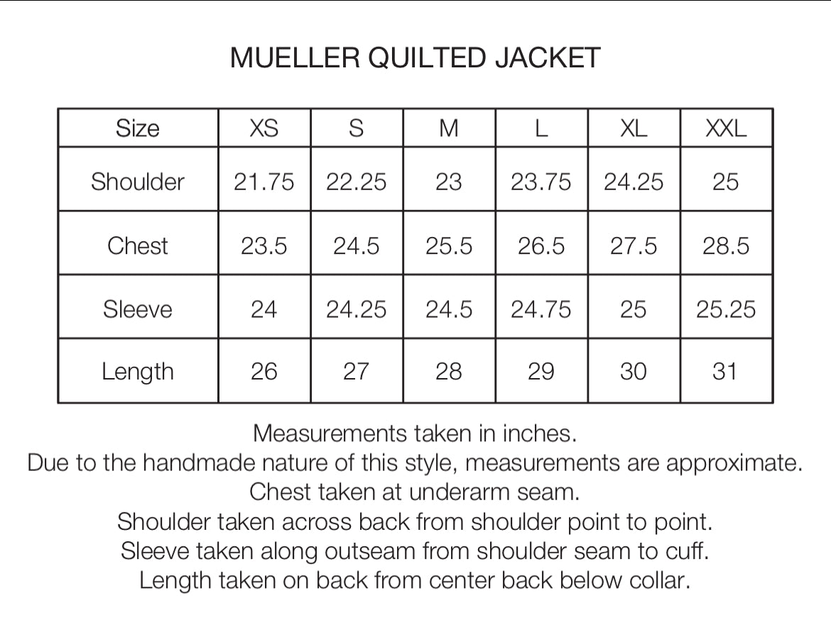 MUELLER QUILTED TANKER JACKET -  BLACK / ECRU DISCHARGE PRINTED WATER-REPELLENT COTTON MICRO RIPSTOP