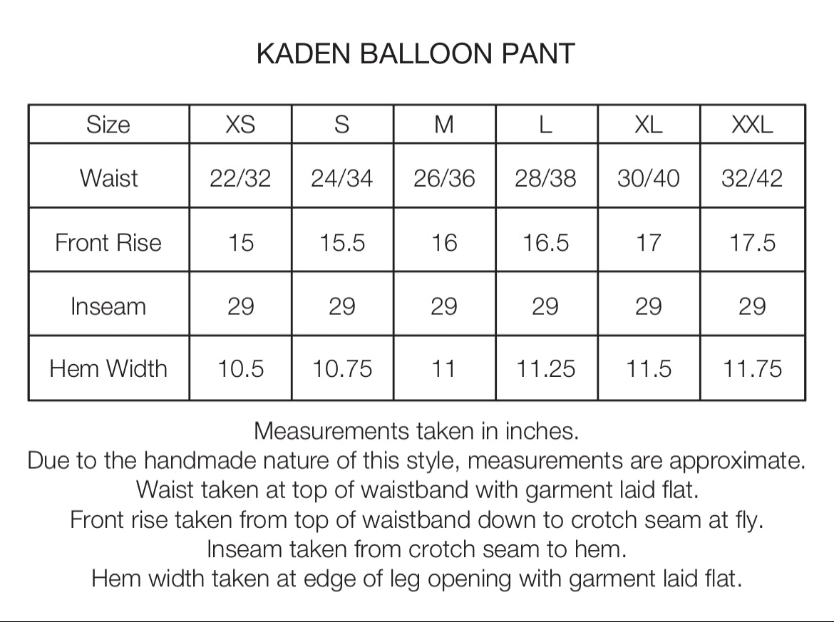 KADEN BALLOON PANT - BLACK COTTON MICRO RIPSTOP