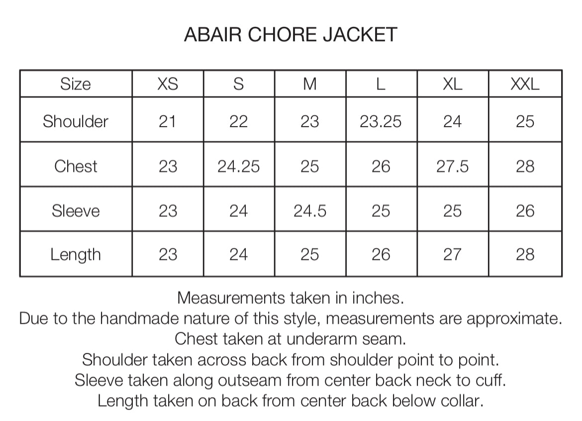 ABAIR CHORE JACKET -  ECRU / SIERRA RUSSET AWNING STRIPED HERRINGBONE DENIM