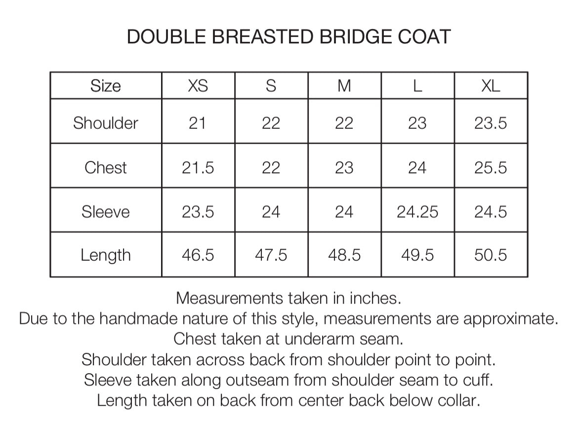 DOUBLE BREASTED BRIDGE COAT - OLIVE MELANGE WOOL MELTON
