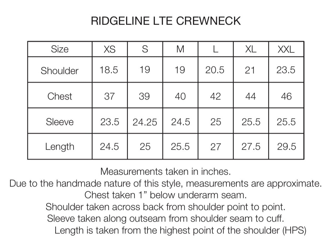 L/S RIDGELINE LTE CREWNECK - INDIGO MELANGE LYOCELL AND WOOL DOUBLE TWIST LOOSE KNIT JERSEY