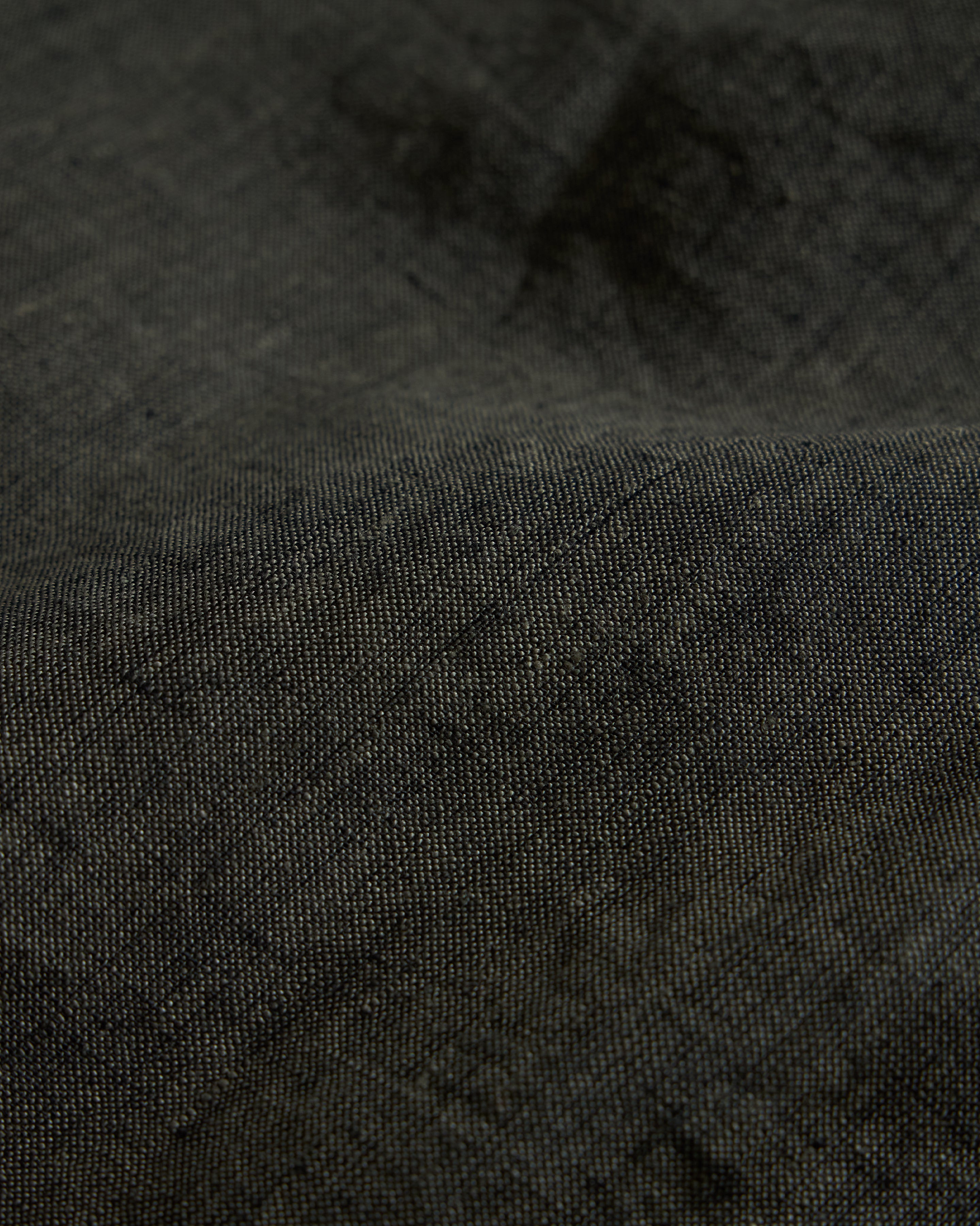 GALE BOX SHIRT - FATIGUE OLIVE / BLACK LINEN CHAMBRAY