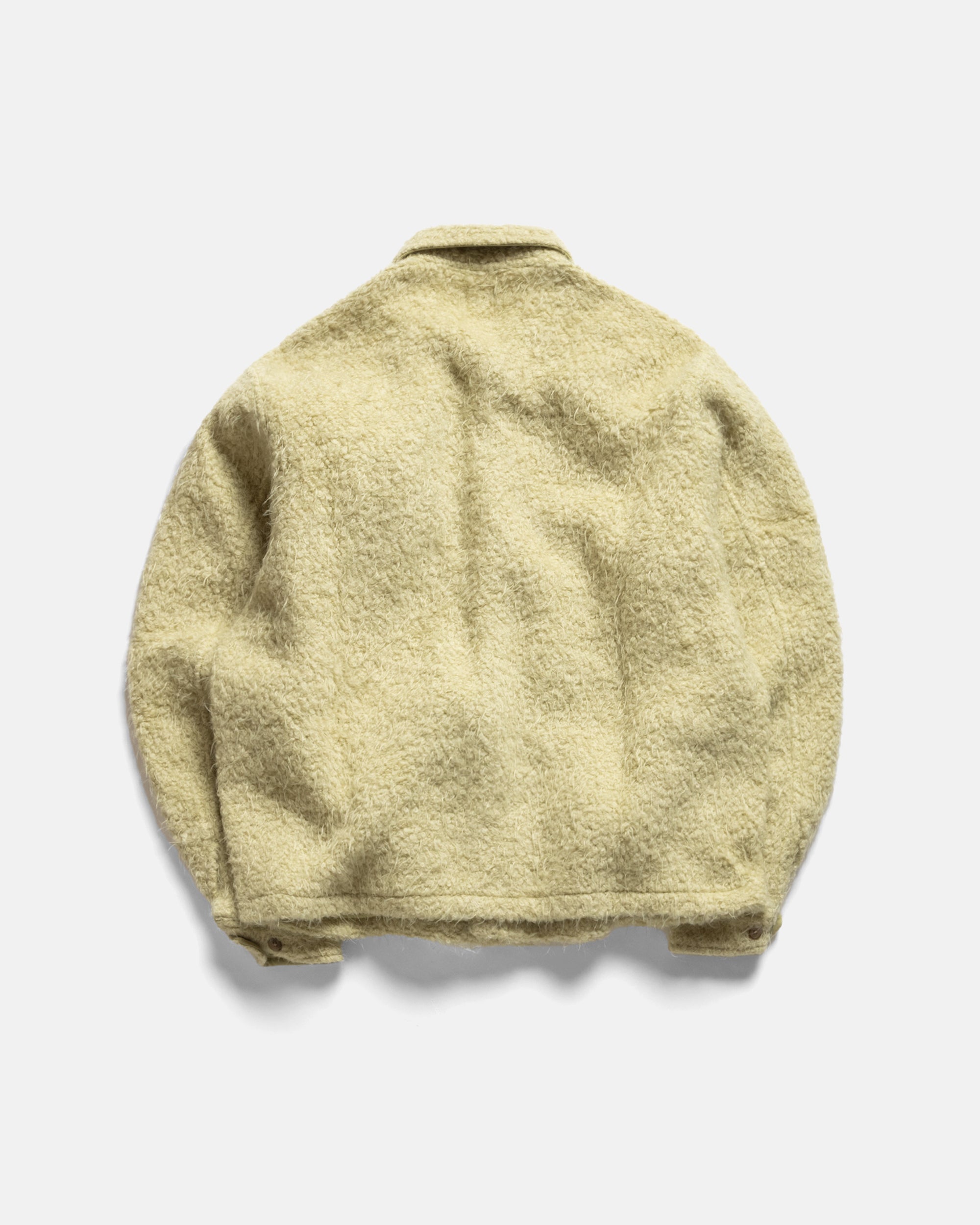 GALE KNIT SHIRT - CELERY "FOHAIR" BLENDED WOOLEN BOUCLÉ