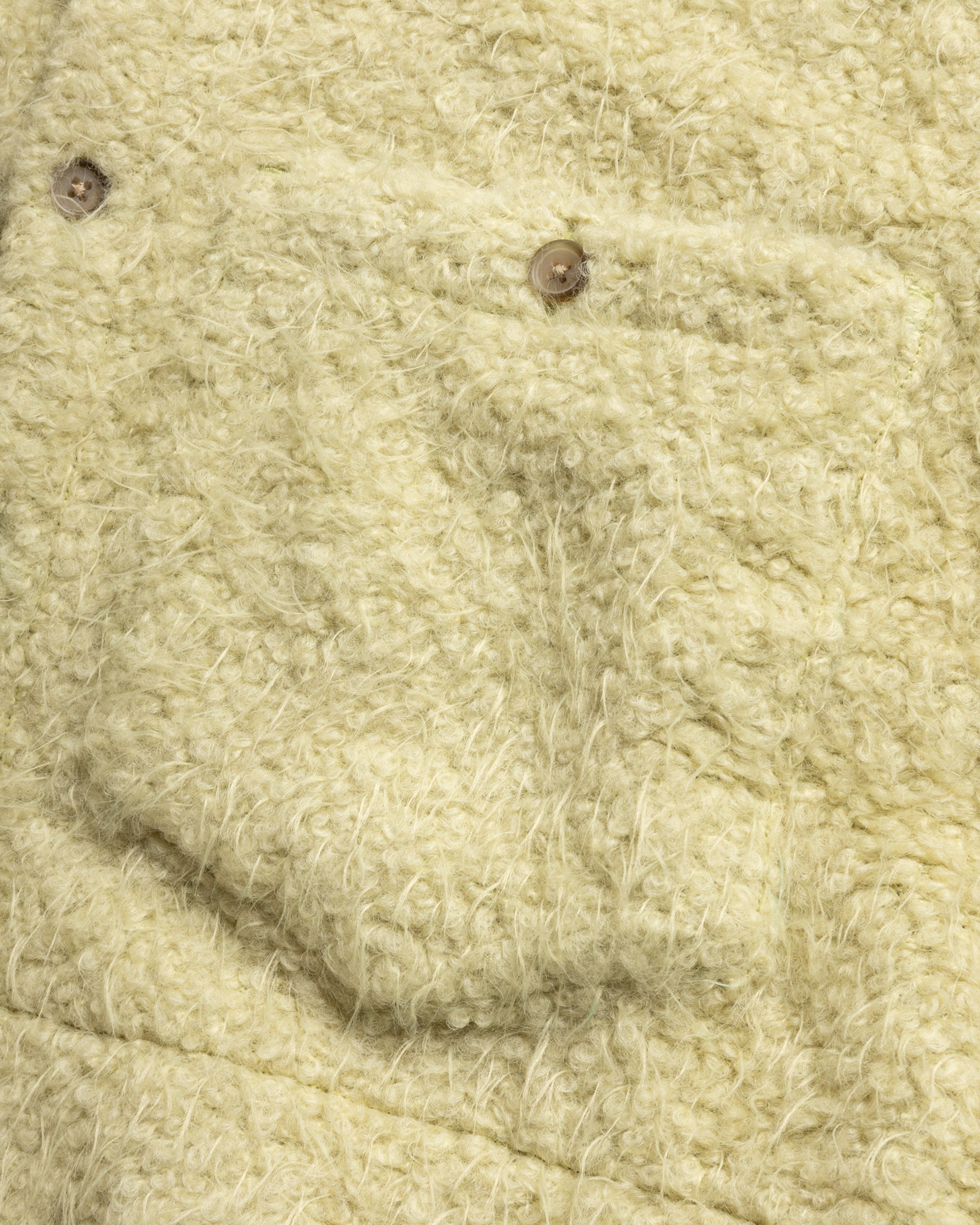 GALE KNIT SHIRT - CELERY "FOHAIR" BLENDED WOOLEN BOUCLÉ