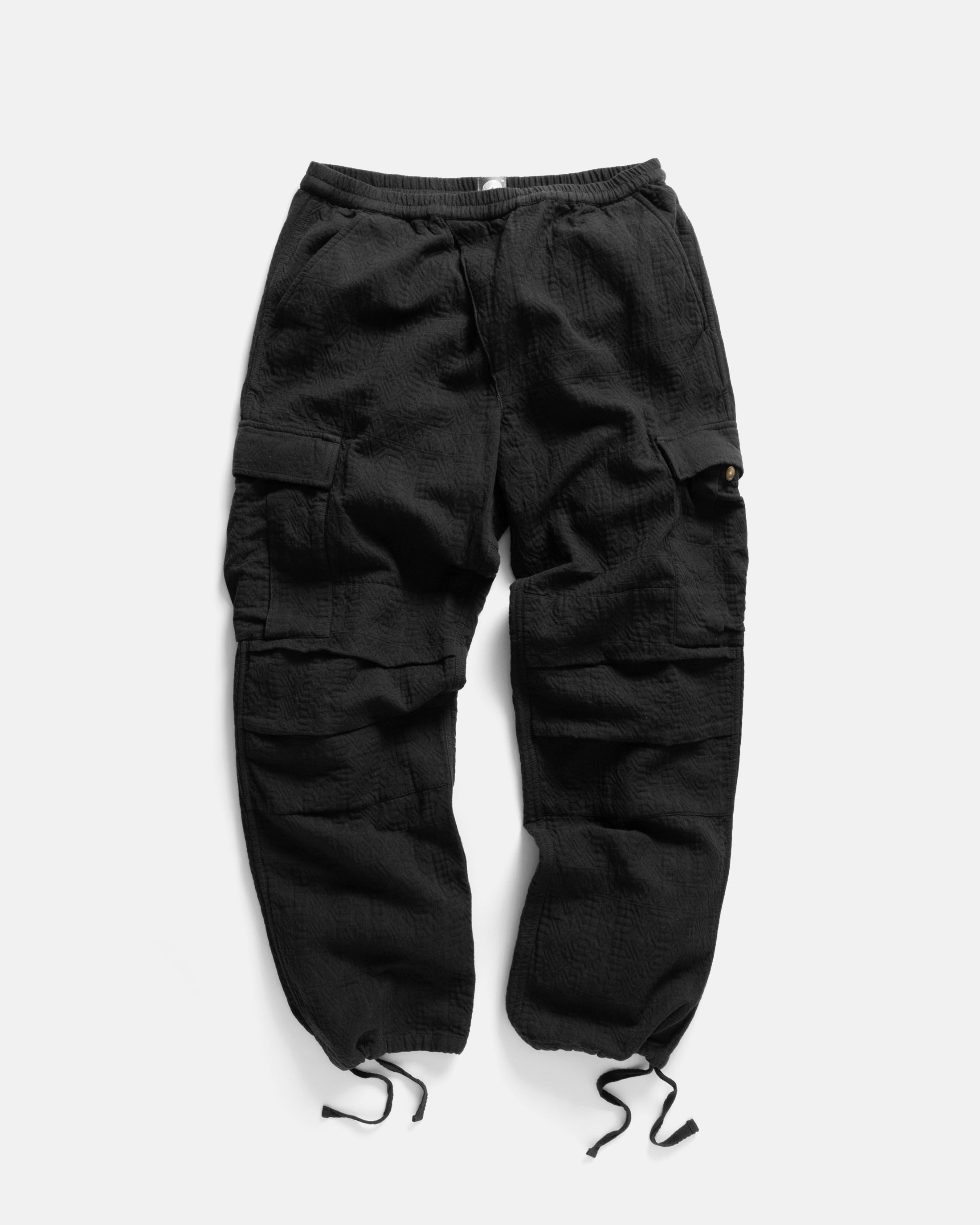 GORECKI CARGO PANT - BLACK DOUBLE WEAVE JACQUARD COTTON