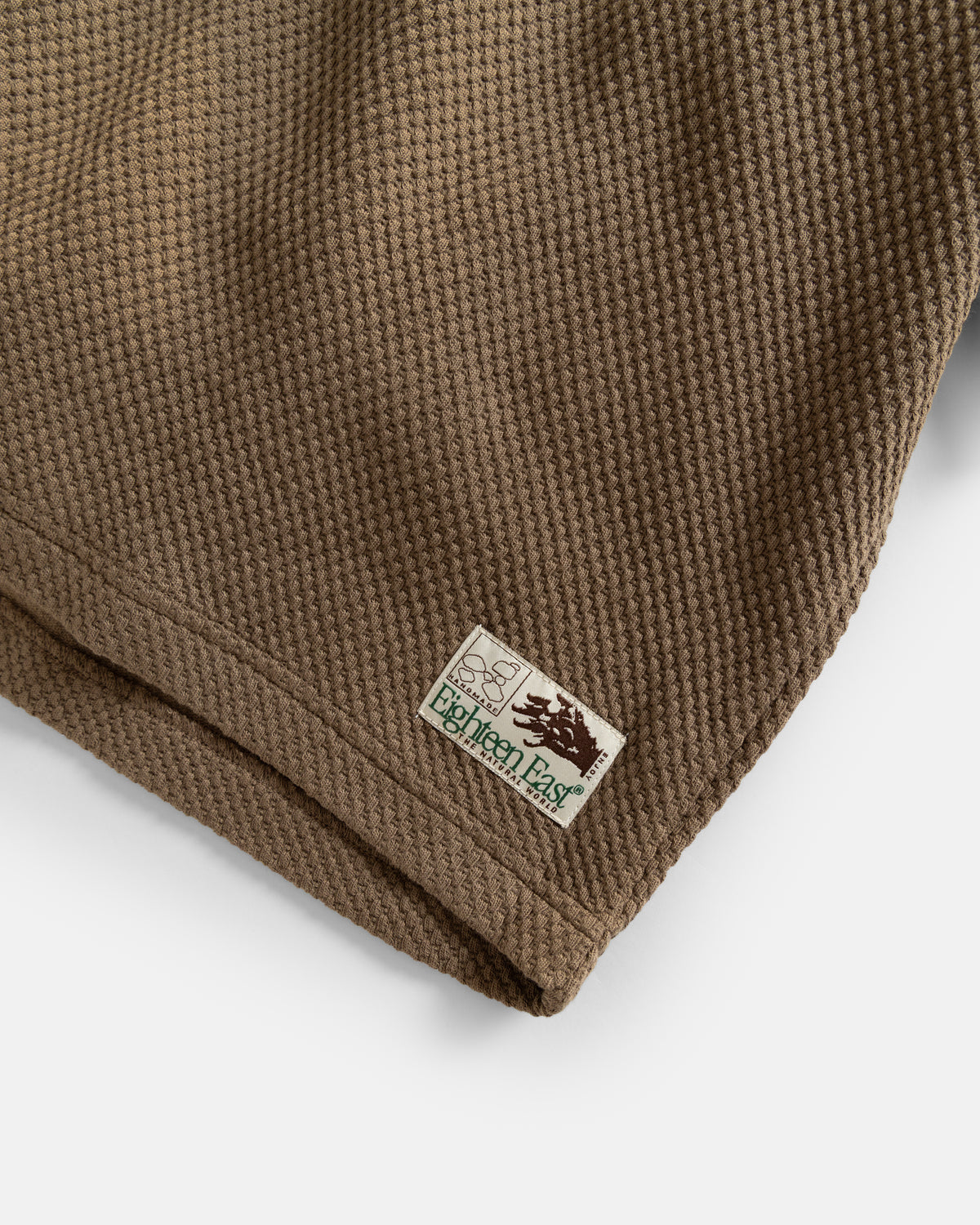 GRAHAME BIG TEE - WASHED BROWN EXPLODED PIQUE DOUBLE-FACE COTTON