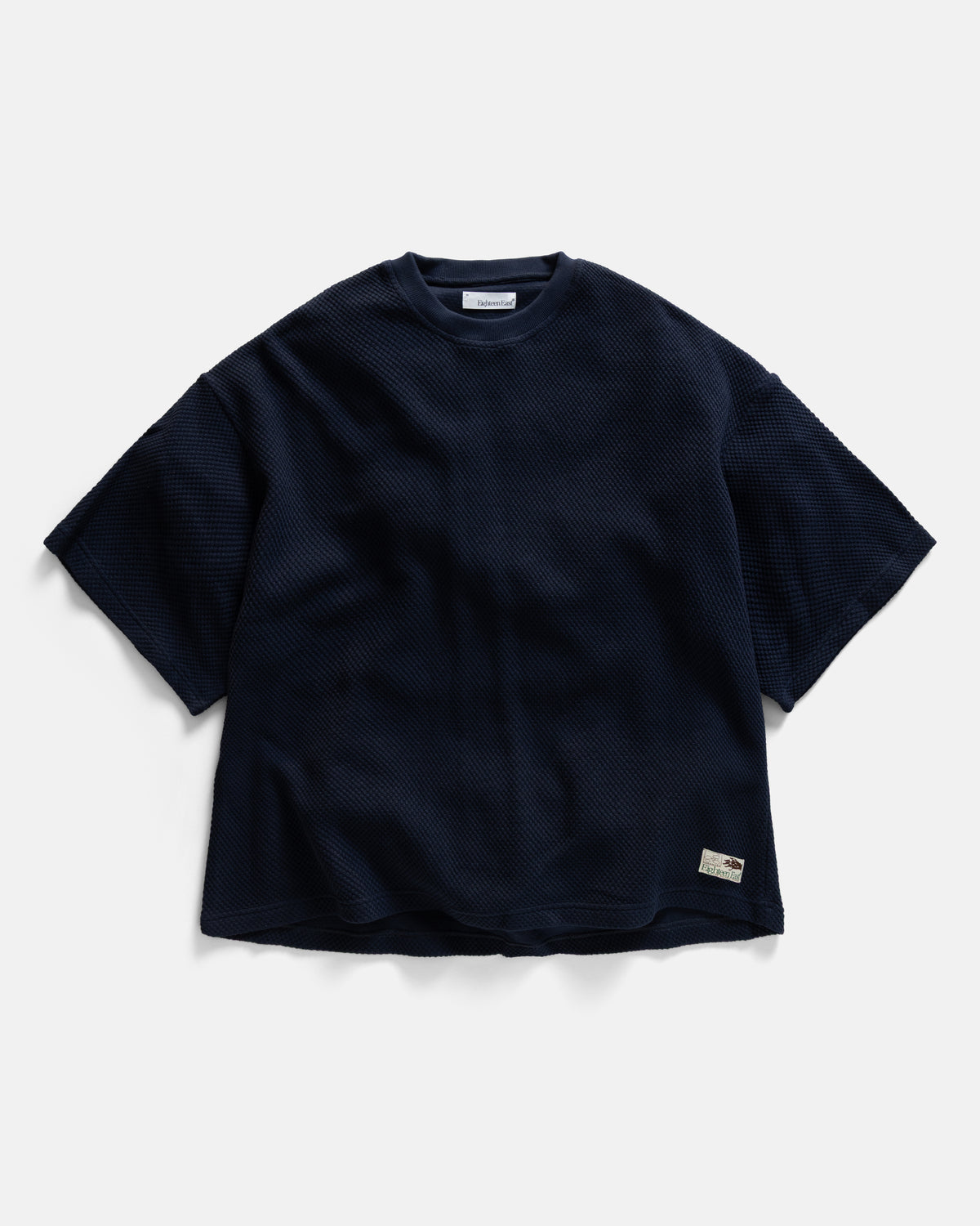 GRAHAME BIG TEE - MIDNIGHT NAVY EXPLODED PIQUE DOUBLE-FACE COTTON
