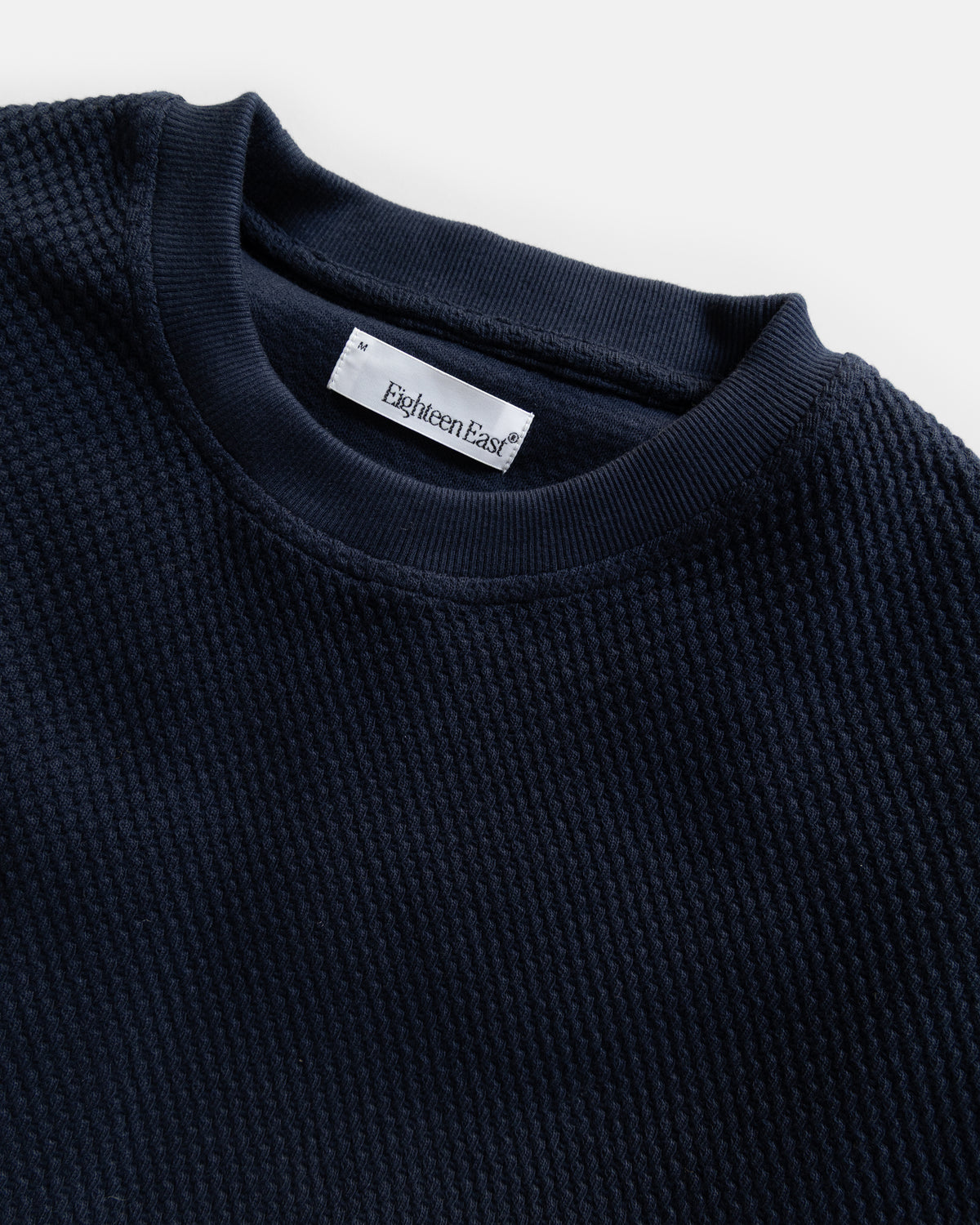GRAHAME BIG TEE - MIDNIGHT NAVY EXPLODED PIQUE DOUBLE-FACE COTTON