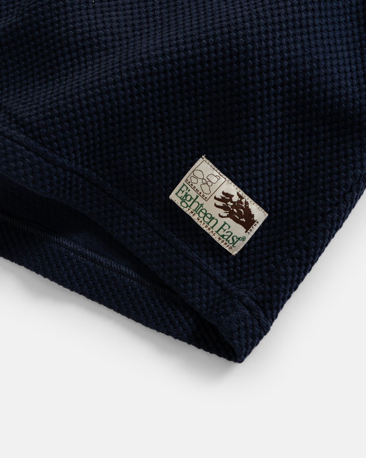GRAHAME BIG TEE - MIDNIGHT NAVY EXPLODED PIQUE DOUBLE-FACE COTTON