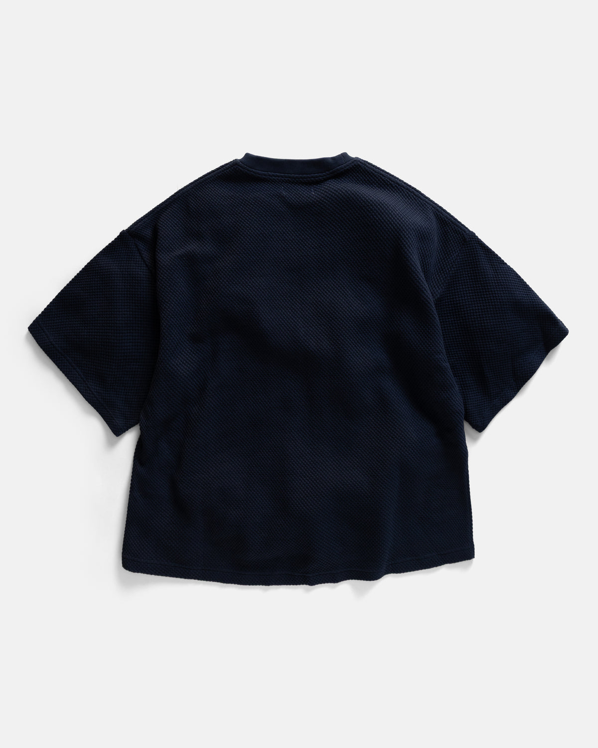 GRAHAME BIG TEE - MIDNIGHT NAVY EXPLODED PIQUE DOUBLE-FACE COTTON
