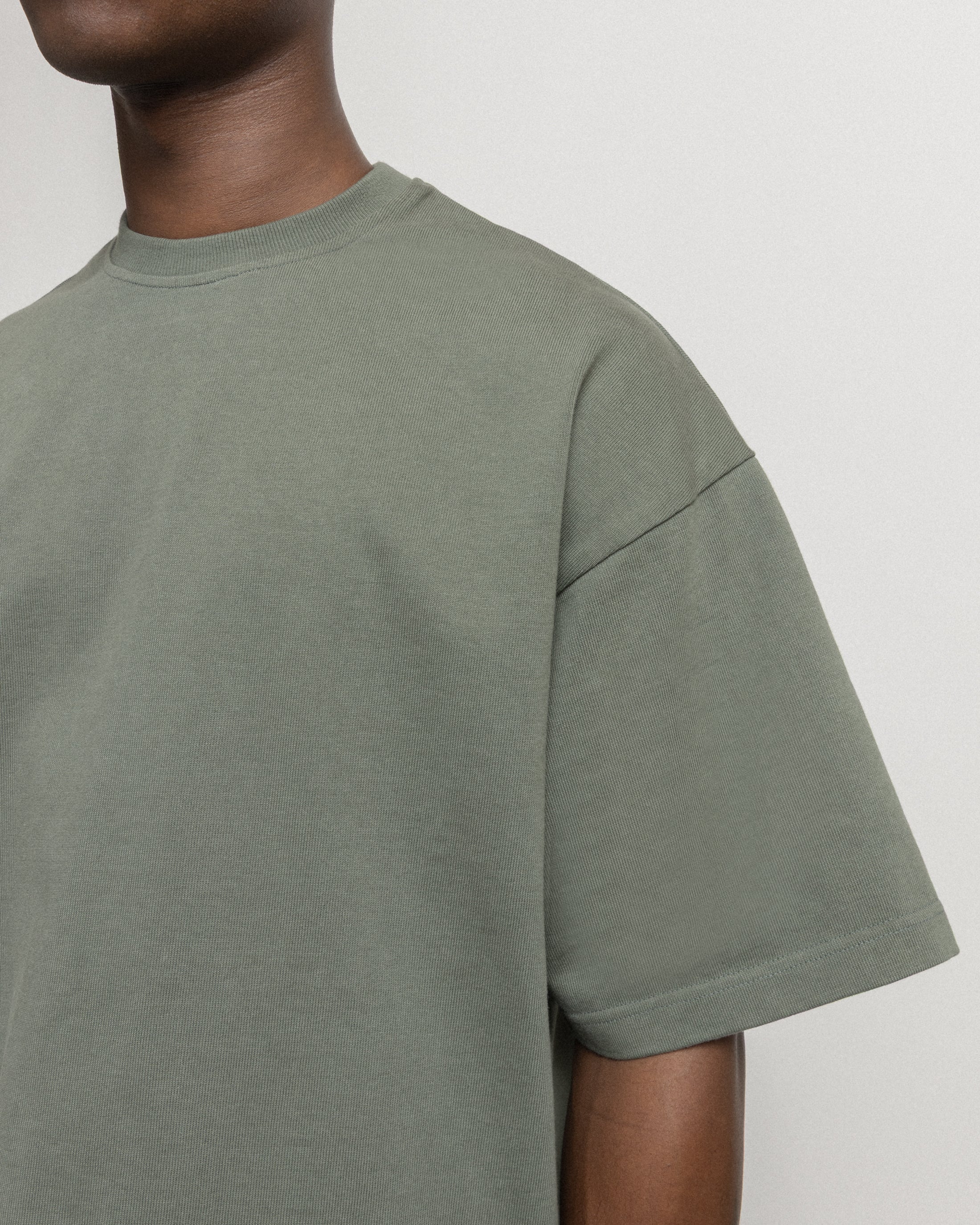 GRAHAME BIG TEE - DARK SAGE HEAVYWEIGHT COTTON JERSEY