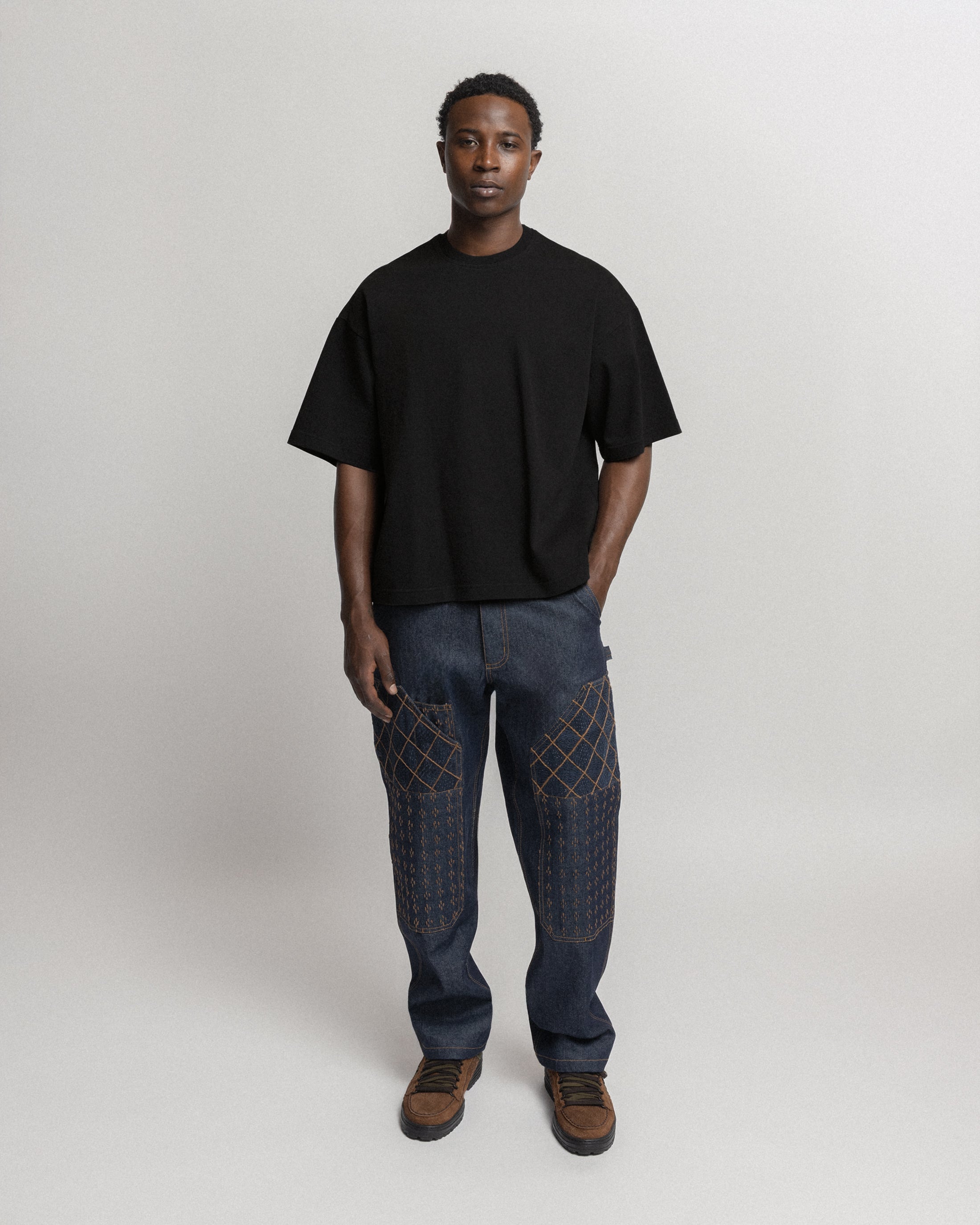 GRAHAME BIG TEE - BLACK HEAVYWEIGHT COTTON JERSEY