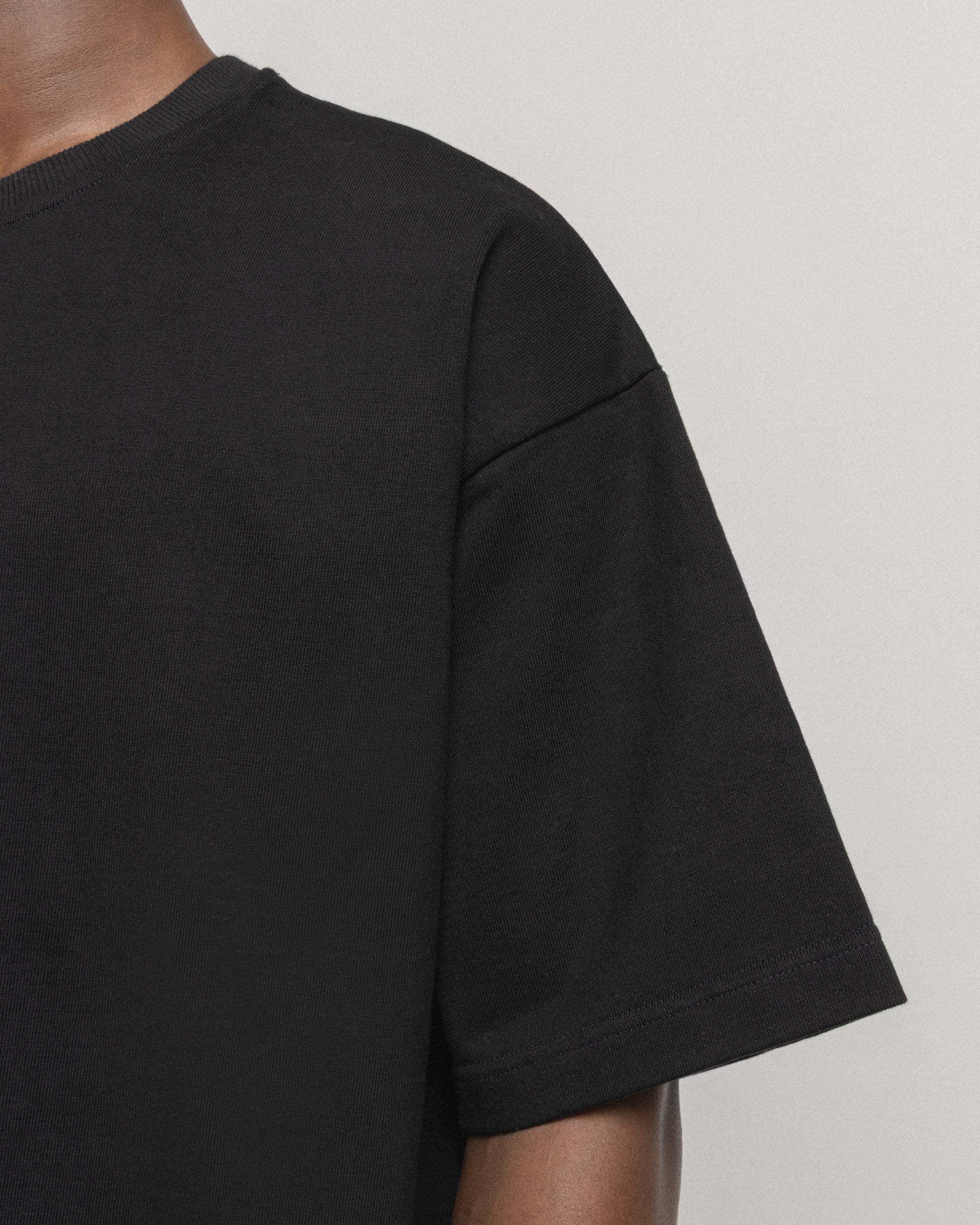 GRAHAME BIG TEE - BLACK HEAVYWEIGHT COTTON JERSEY