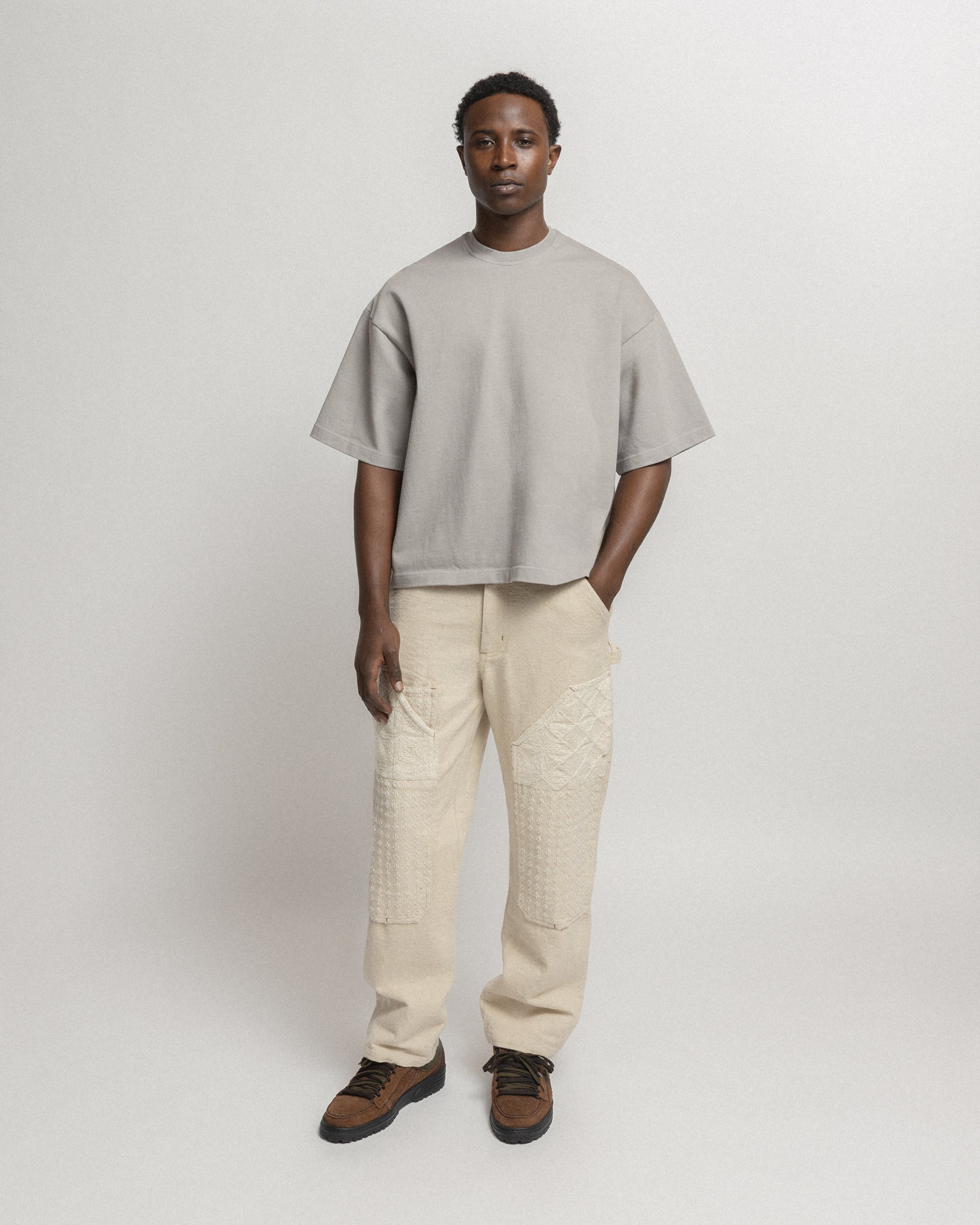 GRAHAME BIG TEE - WALNUT HEAVYWEIGHT COTTON JERSEY